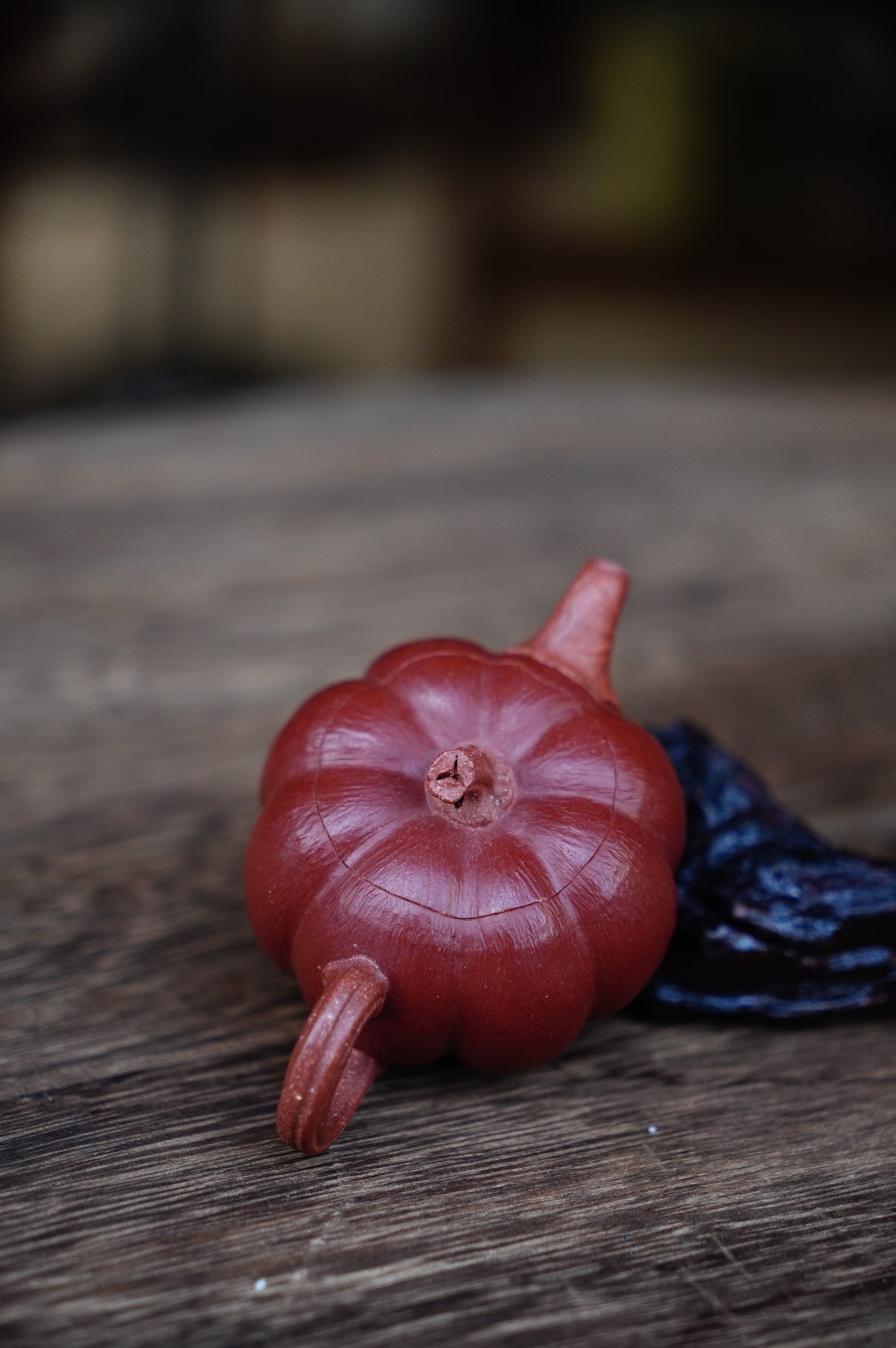 Handmade Yixing Red jianpo Clay zhuni Pumpkin Teapot, 60ml | Artistic Purple Clay Teapot, Gong Fu Cha, Unique Tea Ceremony