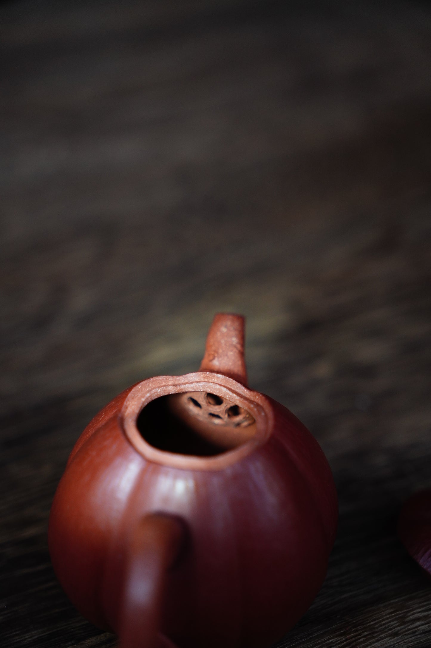 Handmade Yixing Red jiangpo and Zhu Ni Clay Pumpkin Teapot, 60ml | Artistic Purple Clay Teapot, Gong Fu Cha, Unique Tea Ceremony