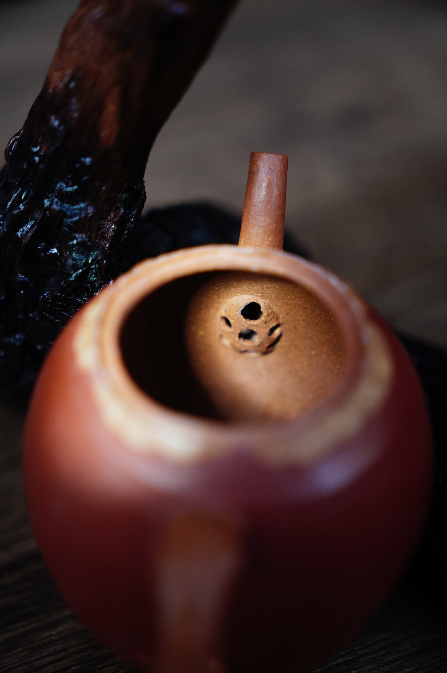 Handmade Yixing zisha clay persimmon teapot 100ml