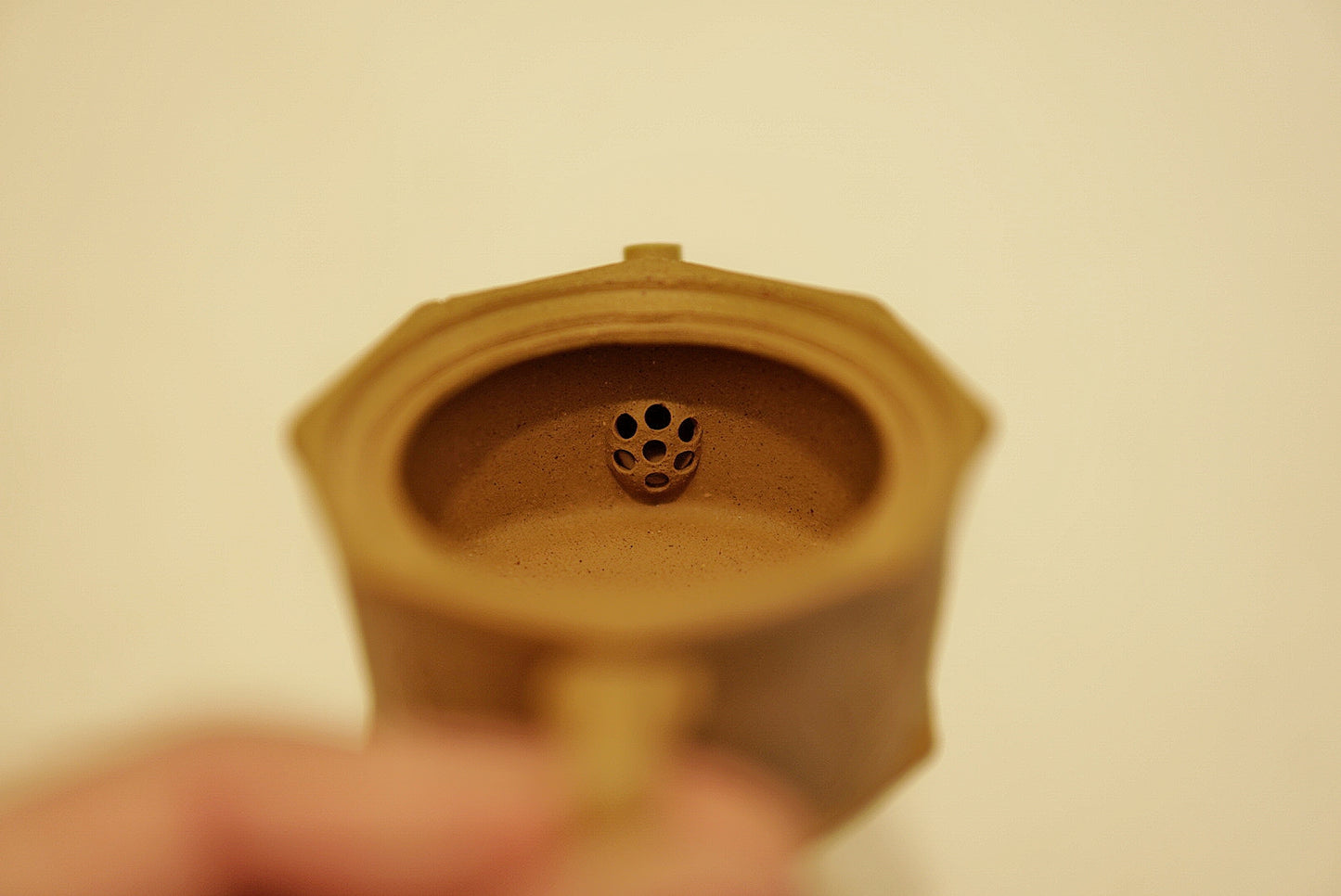 Miniature Golden Duan Ni Yixing Teapot - 70 ml Handmade (Bafang Bamboo) Shape, Gongfu Tea Ceremony Pot, High Temperature Fired"