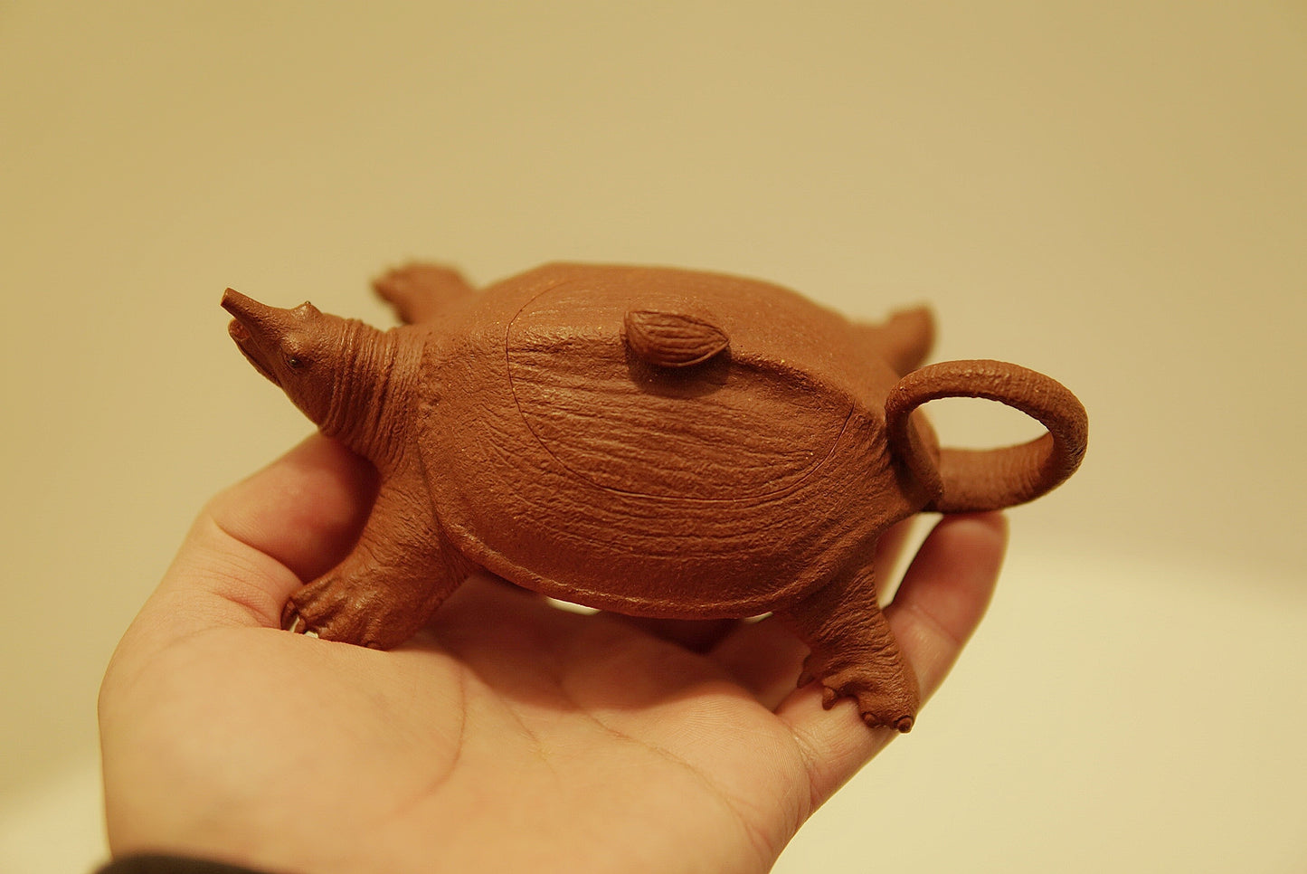 Small Yixing Zisha Teapot 90 ml - Hong Jiang Po Red Clay - Beetle Shape Gongfu Tea Pot - Chinese Kung Fu Tea Set - Collectible Mini Teapot