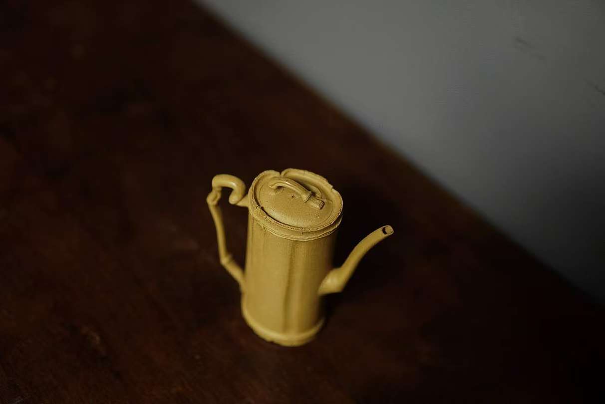 Bamboo teapot yellow gold clay 100ML