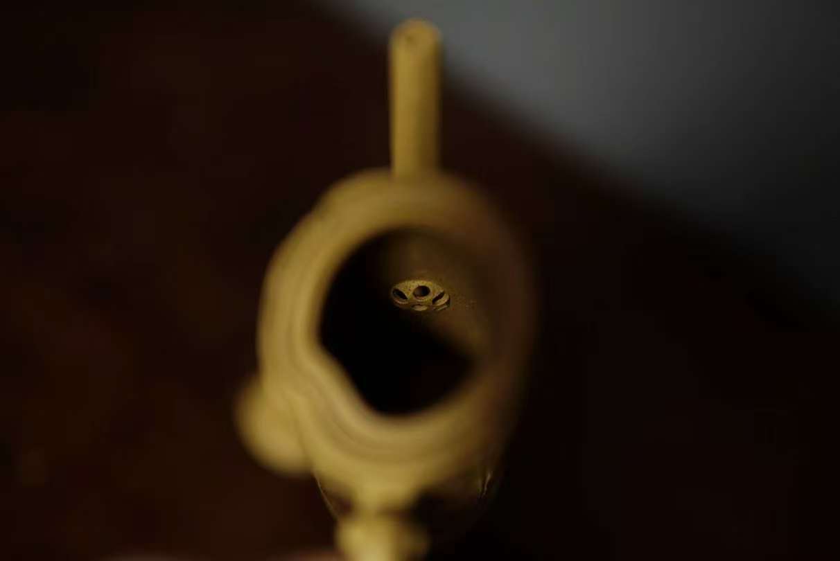 Bamboo teapot yellow gold clay 100ML