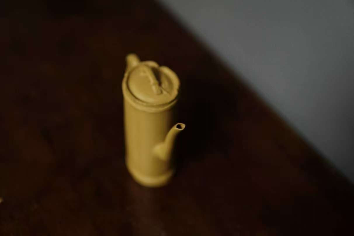 Bamboo teapot yellow gold clay 100ML