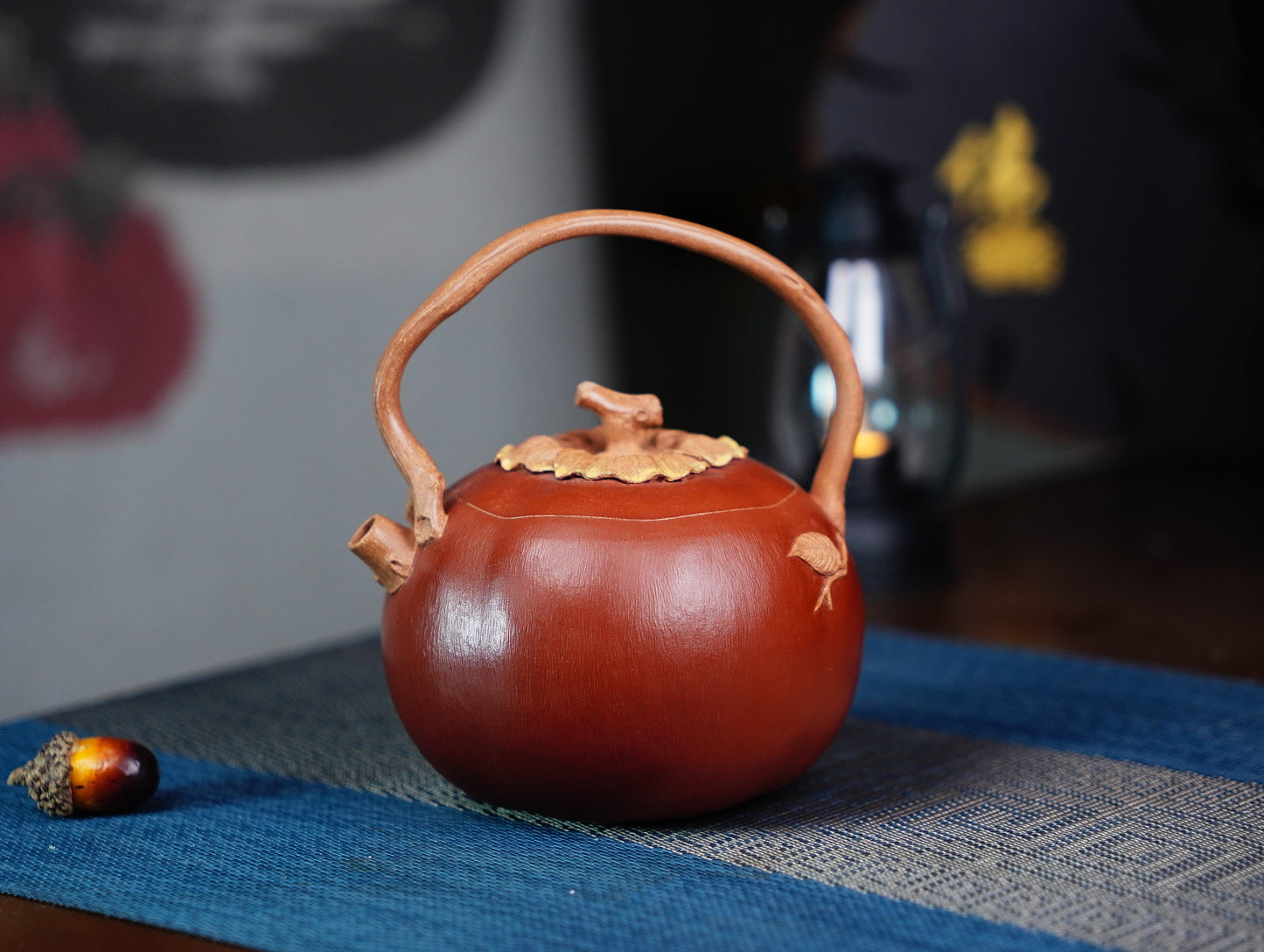 Persimmon Teapot, Ceramic Teapot, Fruit Teapot, Handmade Teapot, 400ml Teapot, Small Teapot， Japanese Style, Wabi Sabi, Japanese Tea