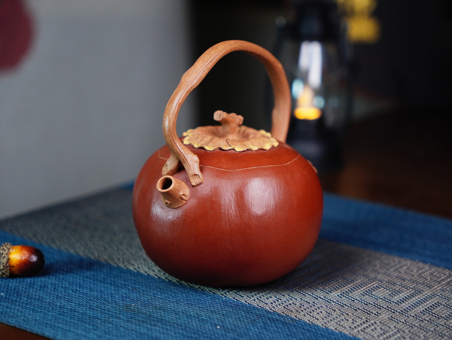 Persimmon Teapot, Ceramic Teapot, Fruit Teapot, Handmade Teapot, 400ml Teapot, Small Teapot， Japanese Style, Wabi Sabi, Japanese Tea