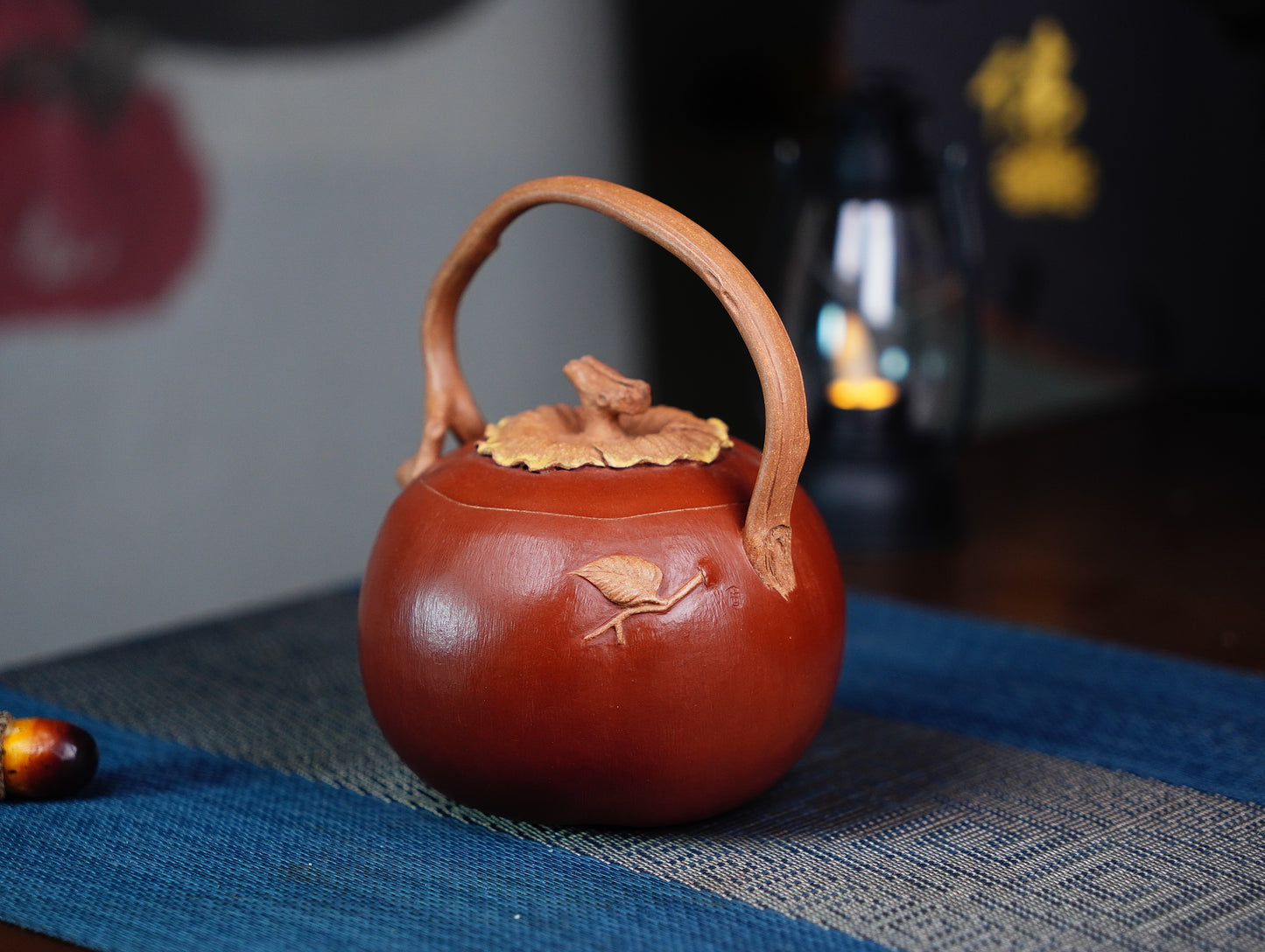 Persimmon Teapot, Ceramic Teapot, Fruit Teapot, Handmade Teapot, 400ml Teapot, Small Teapot， Japanese Style, Wabi Sabi, Japanese Tea