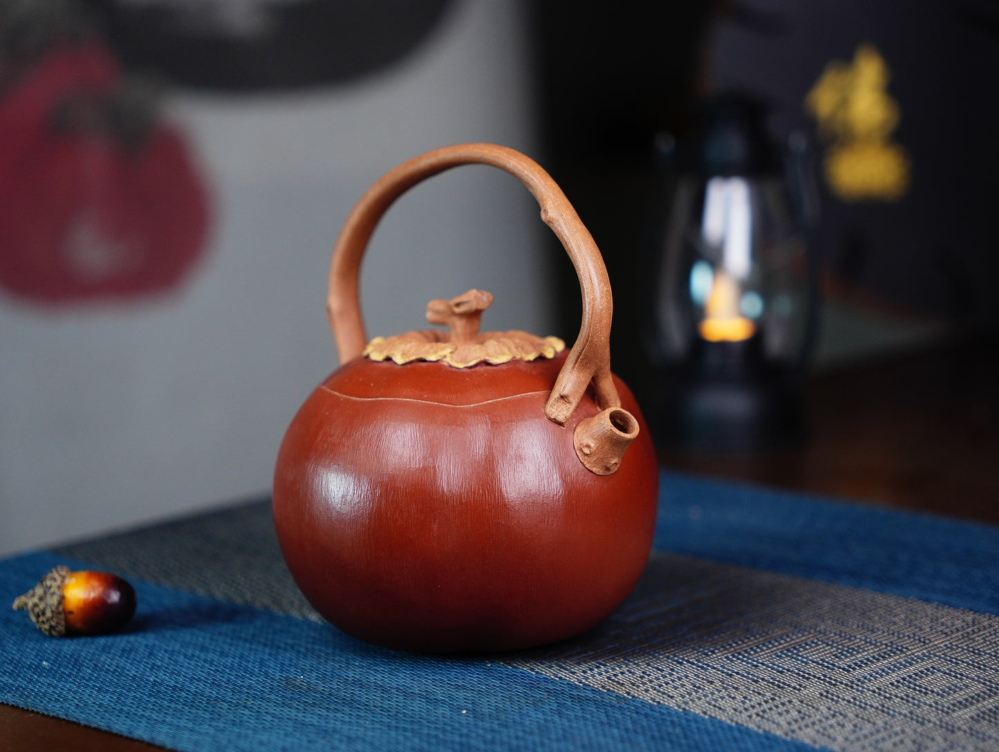 Persimmon Teapot, Ceramic Teapot, Fruit Teapot, Handmade Teapot, 400ml Teapot, Small Teapot， Japanese Style, Wabi Sabi, Japanese Tea