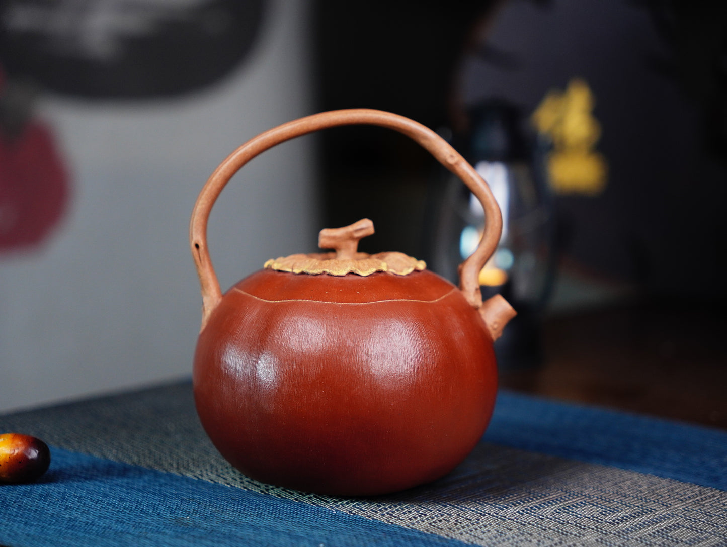 Persimmon Teapot, Ceramic Teapot, Fruit Teapot, Handmade Teapot, 400ml Teapot, Small Teapot， Japanese Style, Wabi Sabi, Japanese Tea