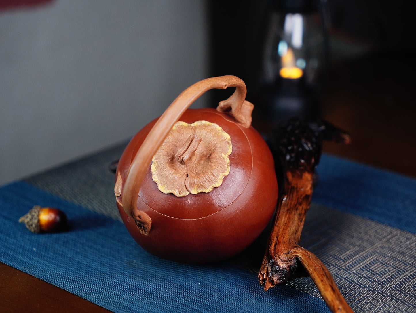 Persimmon Teapot, Ceramic Teapot, Fruit Teapot, Handmade Teapot, 400ml Teapot, Small Teapot， Japanese Style, Wabi Sabi, Japanese Tea