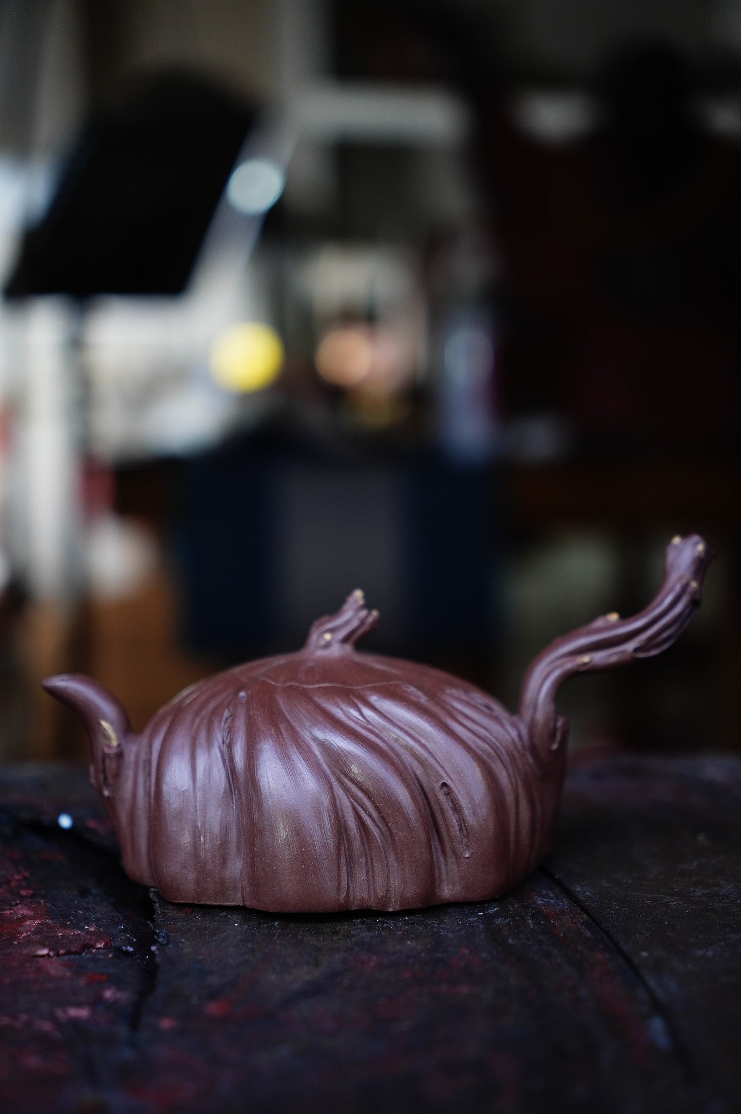 Natural Tree Stump Teapot Full handmade Unique Gift |Nature-Inspired Zisha Art | Unique Tree Trunk Design | Collectible Gongfu Teaware