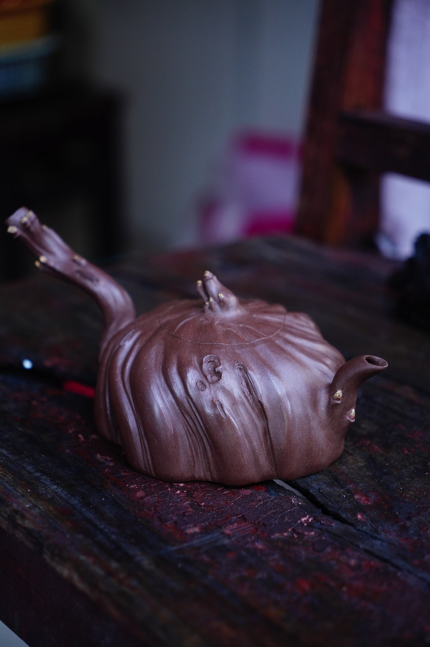 Natural Tree Stump Teapot Full handmade Unique Gift |Nature-Inspired Zisha Art | Unique Tree Trunk Design | Collectible Gongfu Teaware