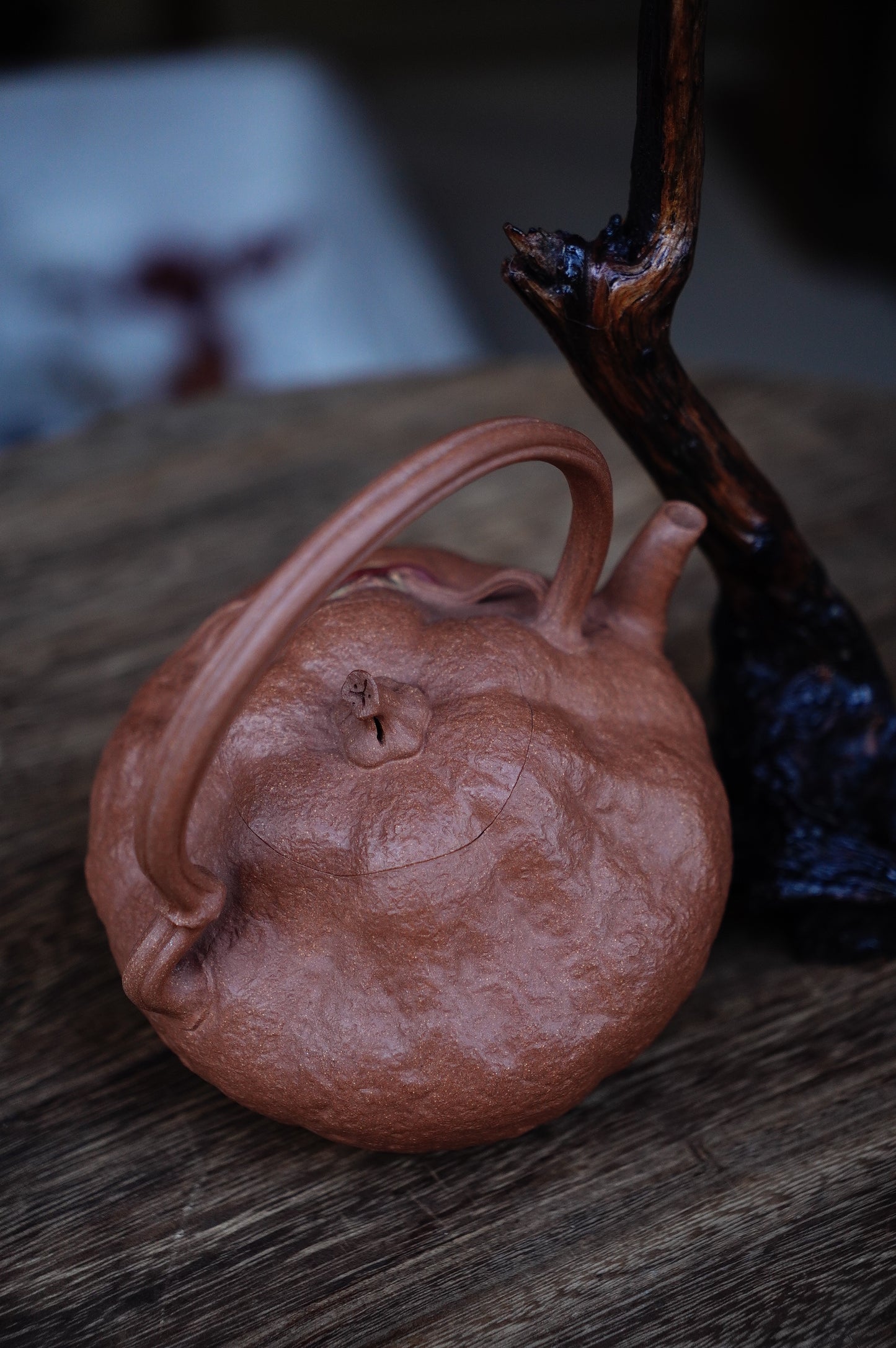 Handmade Yixing Zisha Pumpkin Teapot, Huang Jiangpo Clay, 500ml Chinese Tea Set