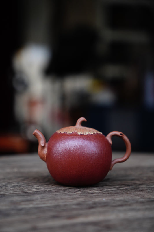 Handmade Yixing zisha clay persimmon teapot 100ml