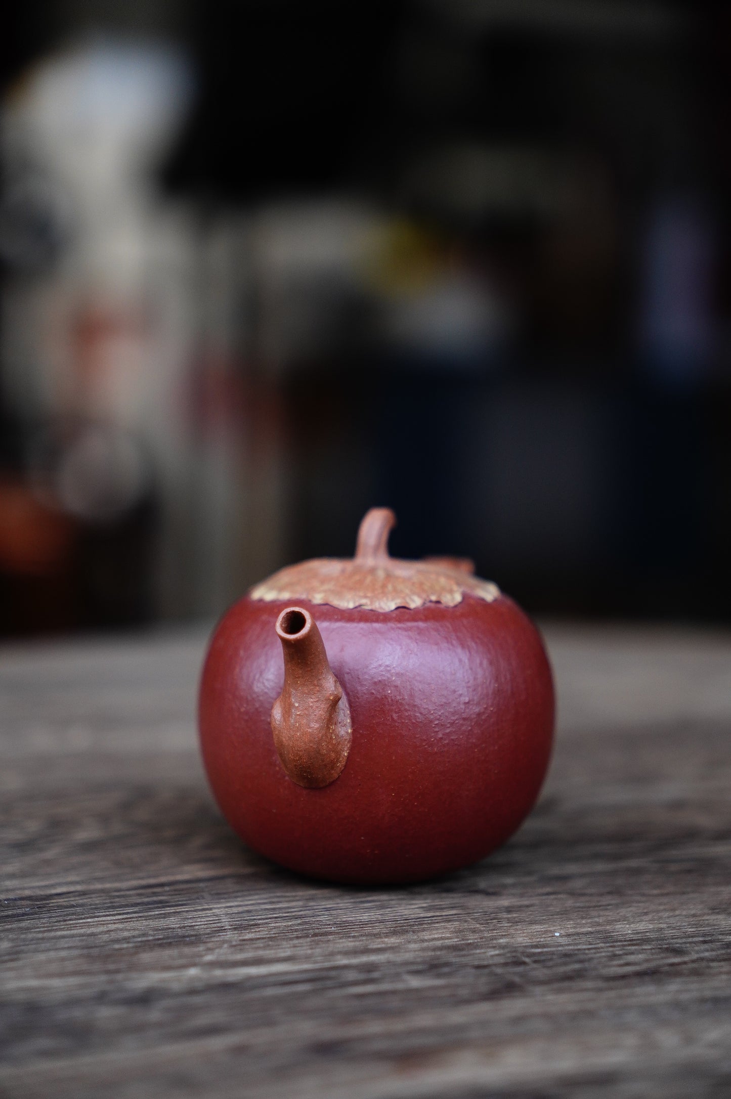 Handmade Yixing zisha clay persimmon teapot 100ml