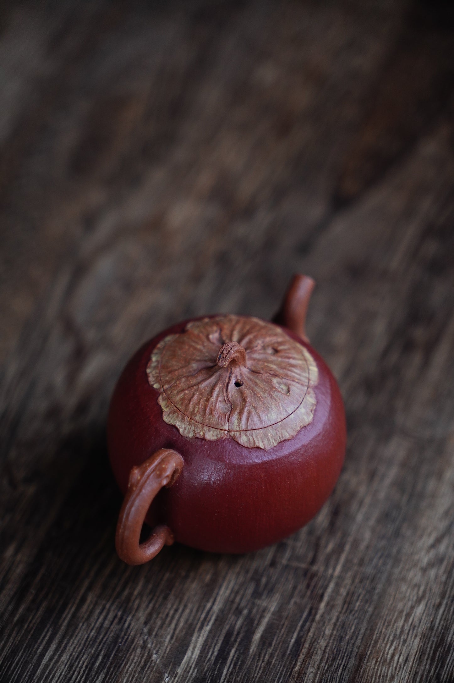 Handmade Yixing zisha clay persimmon teapot 100ml