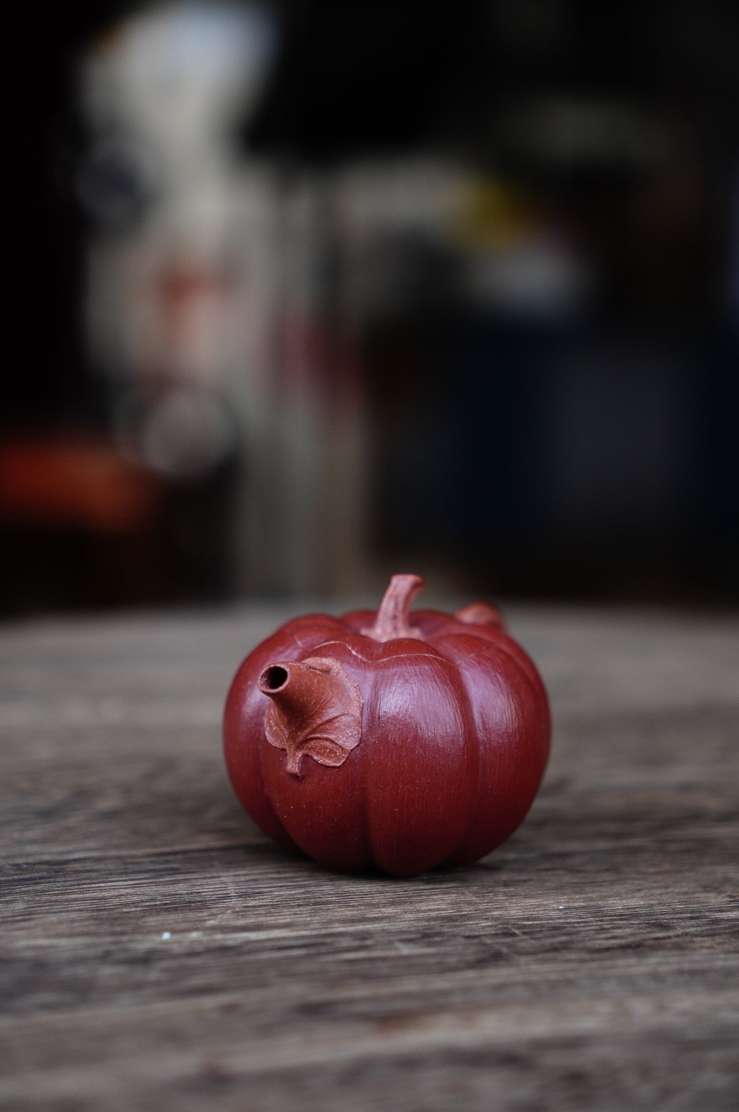 Handmade Yixing Red jianpo Clay zhuni Pumpkin Teapot, 60ml | Artistic Purple Clay Teapot, Gong Fu Cha, Unique Tea Ceremony