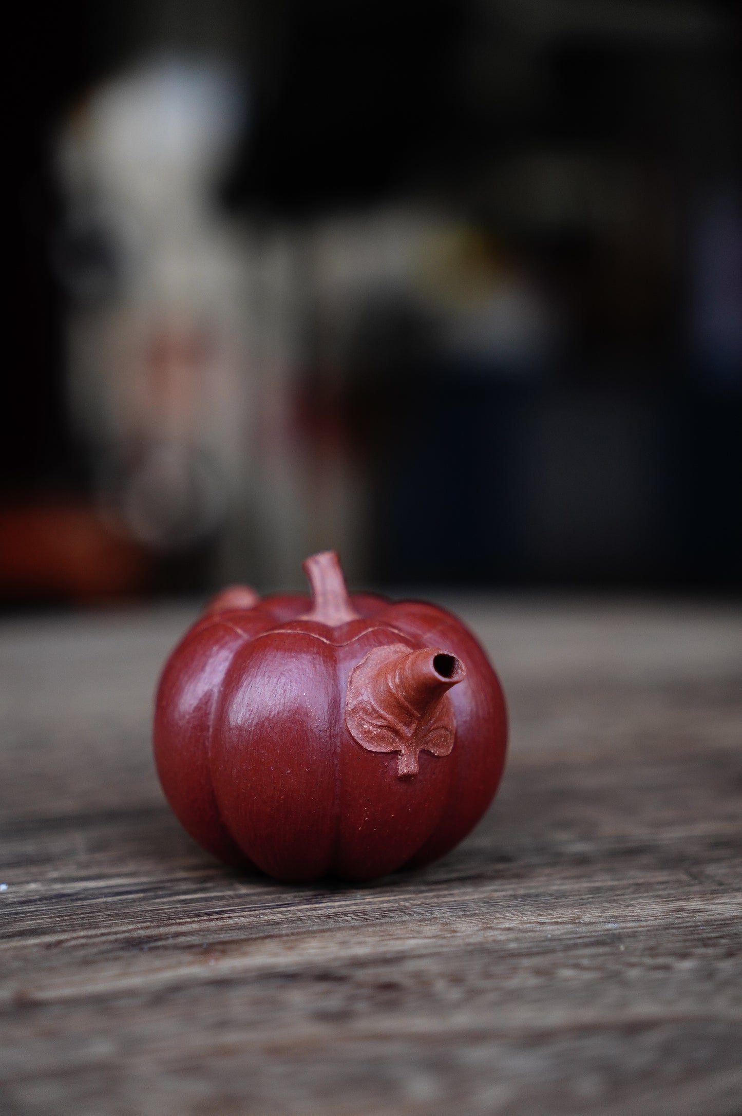 Handmade Yixing Red jianpo Clay zhuni Pumpkin Teapot, 60ml | Artistic Purple Clay Teapot, Gong Fu Cha, Unique Tea Ceremony