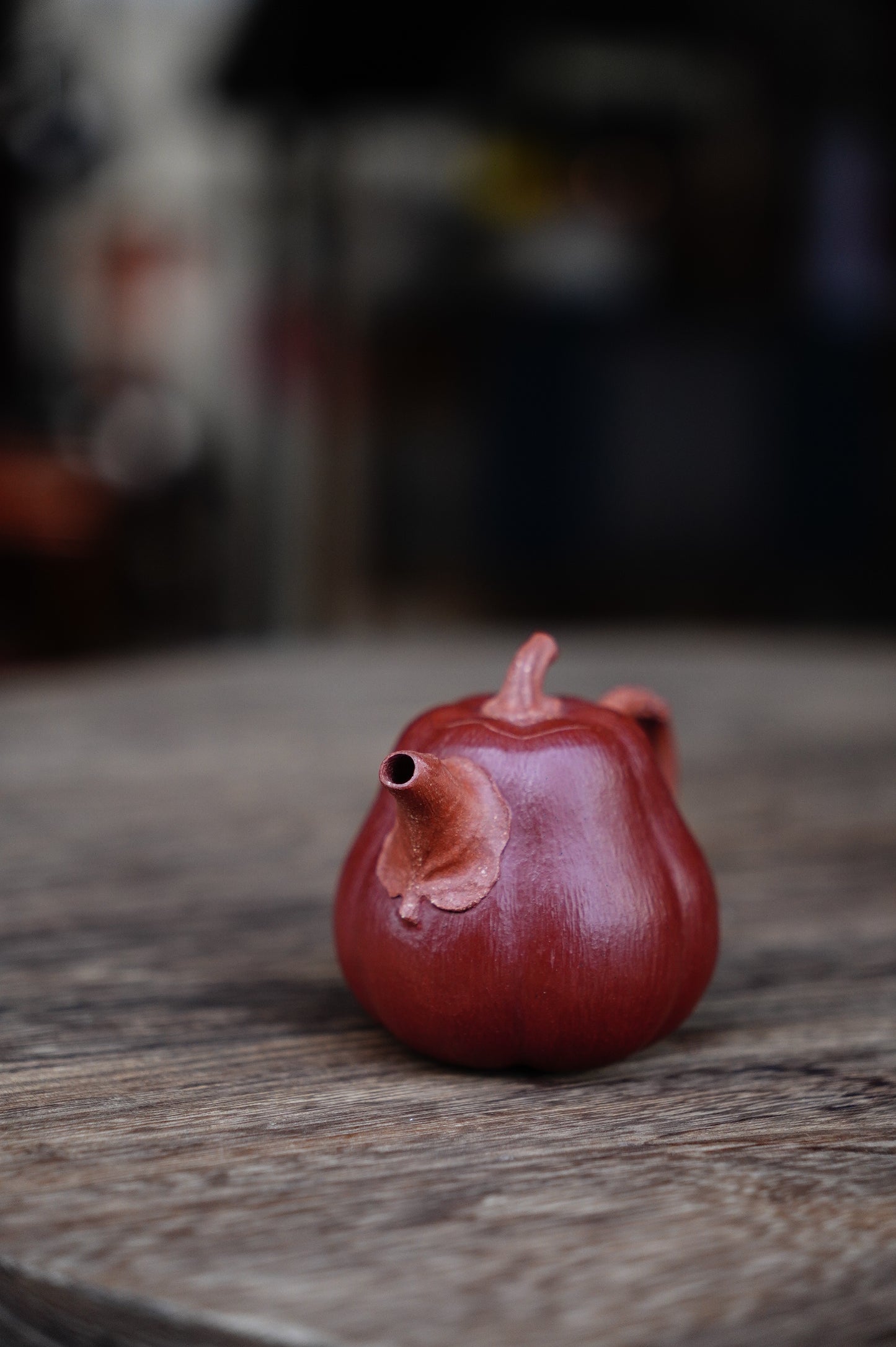Handmade Yixing Zhu ni and red jiangpo clay Pumpkin Teapot, 60ml | Artistic Purple Clay Teapot, Gong Fu Cha, Unique Tea Ceremony