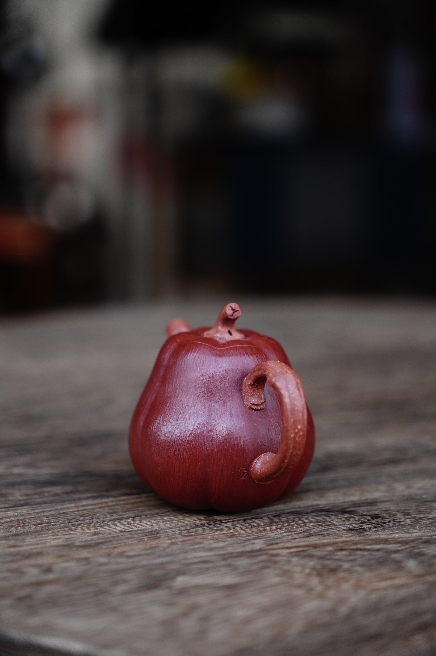 Handmade Yixing Zhu ni and red jiangpo clay Pumpkin Teapot, 60ml | Artistic Purple Clay Teapot, Gong Fu Cha, Unique Tea Ceremony
