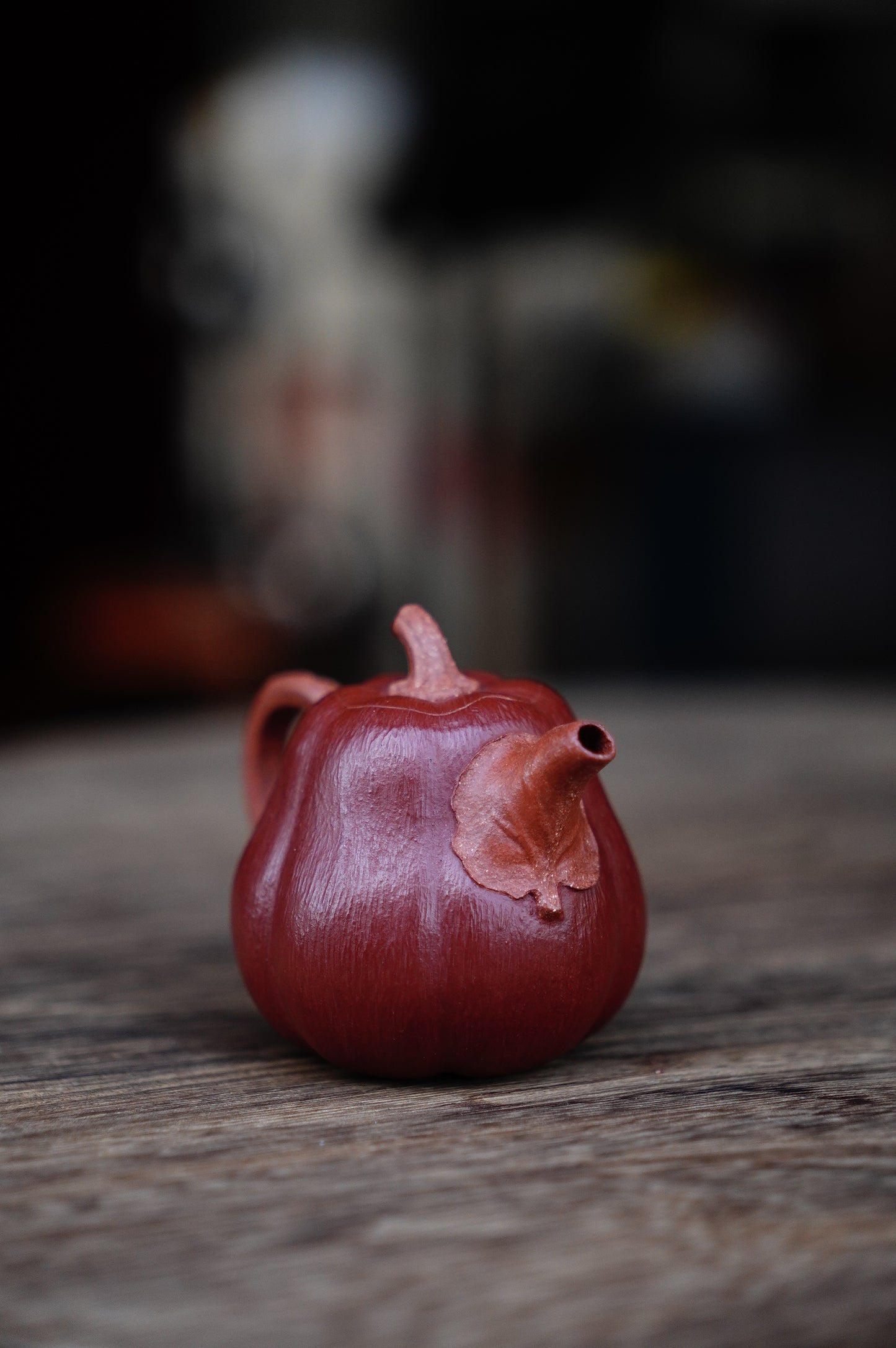 Handmade Yixing Zhu ni and red jiangpo clay Pumpkin Teapot, 60ml | Artistic Purple Clay Teapot, Gong Fu Cha, Unique Tea Ceremony