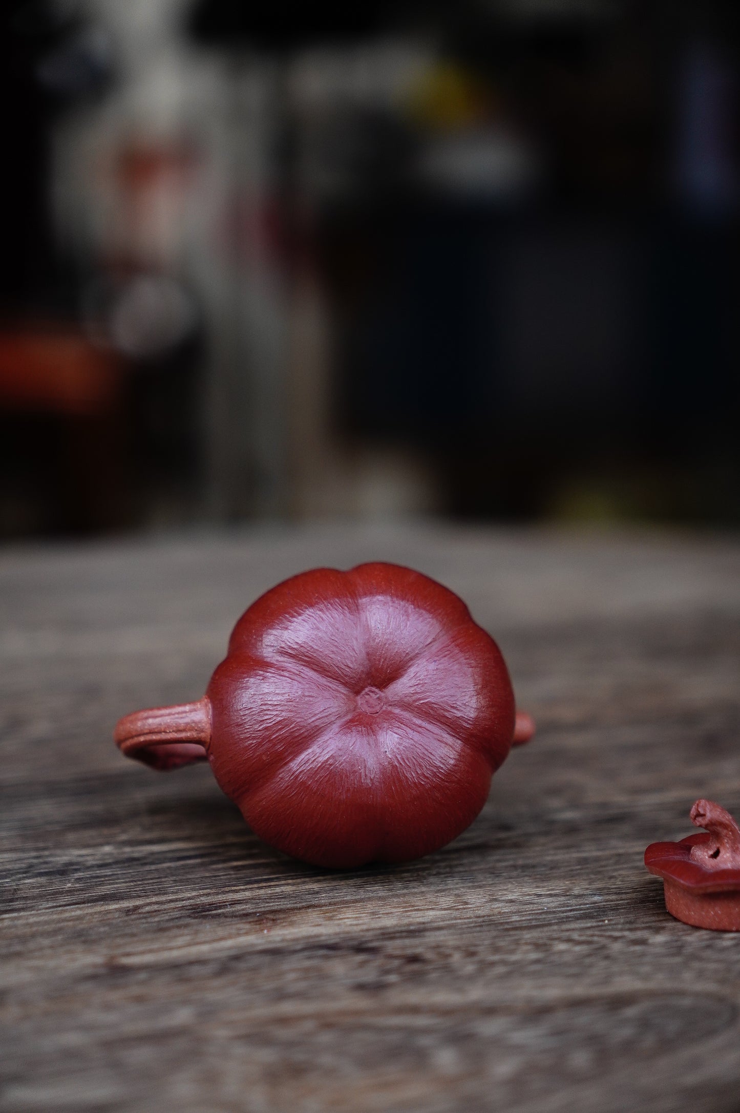 Handmade Yixing Zhu ni and red jiangpo clay Pumpkin Teapot, 60ml | Artistic Purple Clay Teapot, Gong Fu Cha, Unique Tea Ceremony