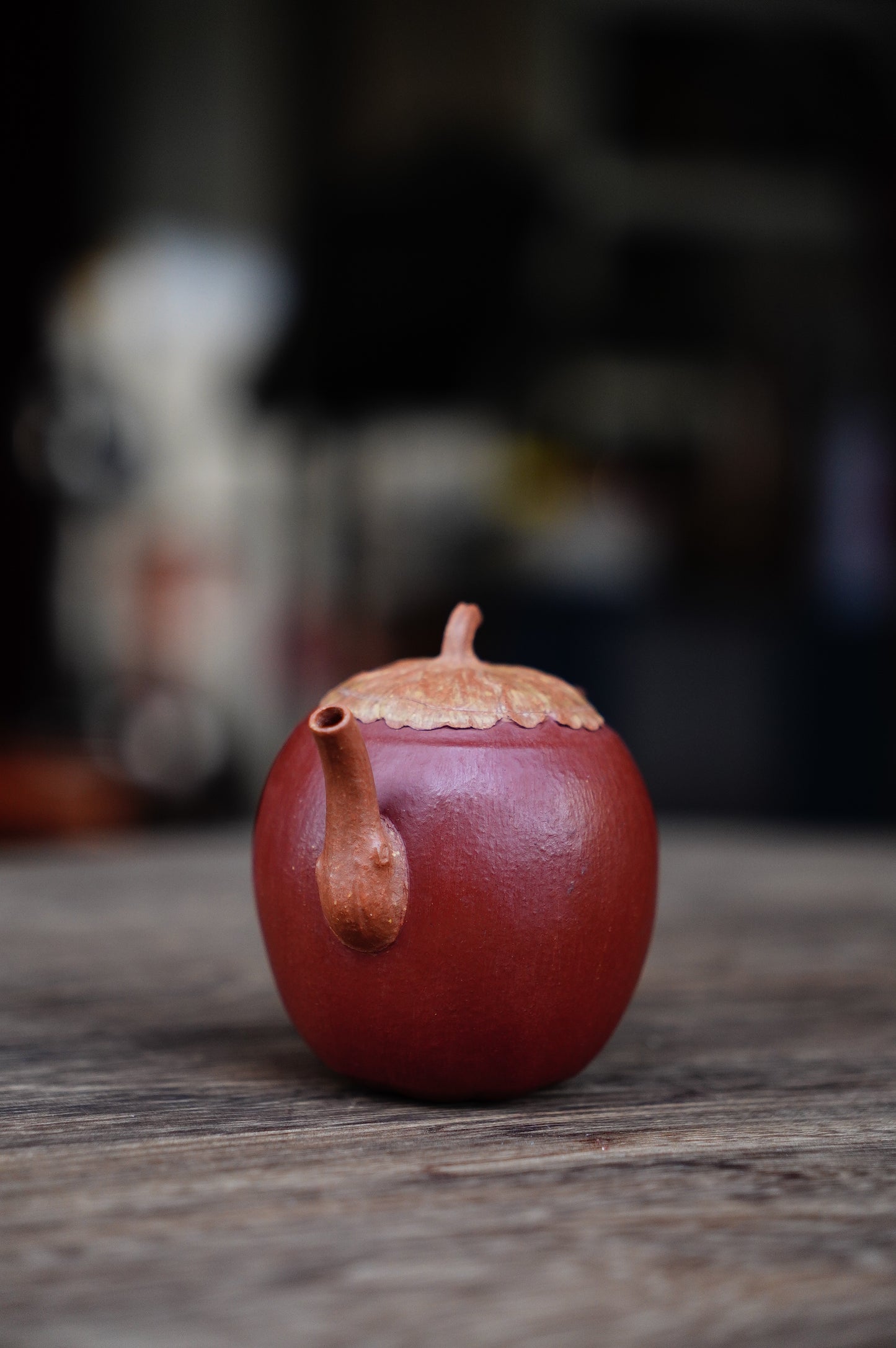 Handmade Yixing zisha clay persimmon teapot 100ml