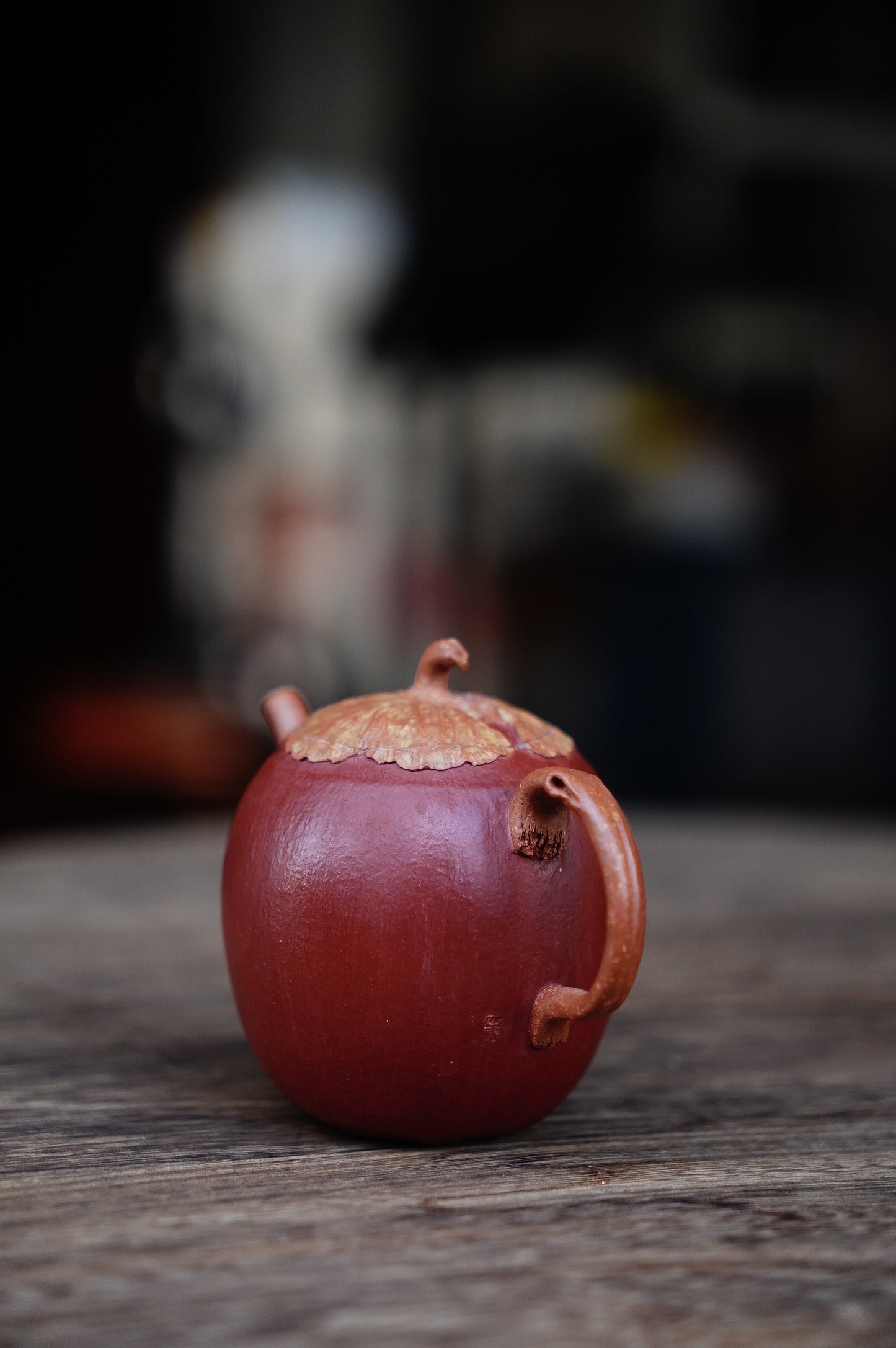 Handmade Yixing zisha clay persimmon teapot 100ml