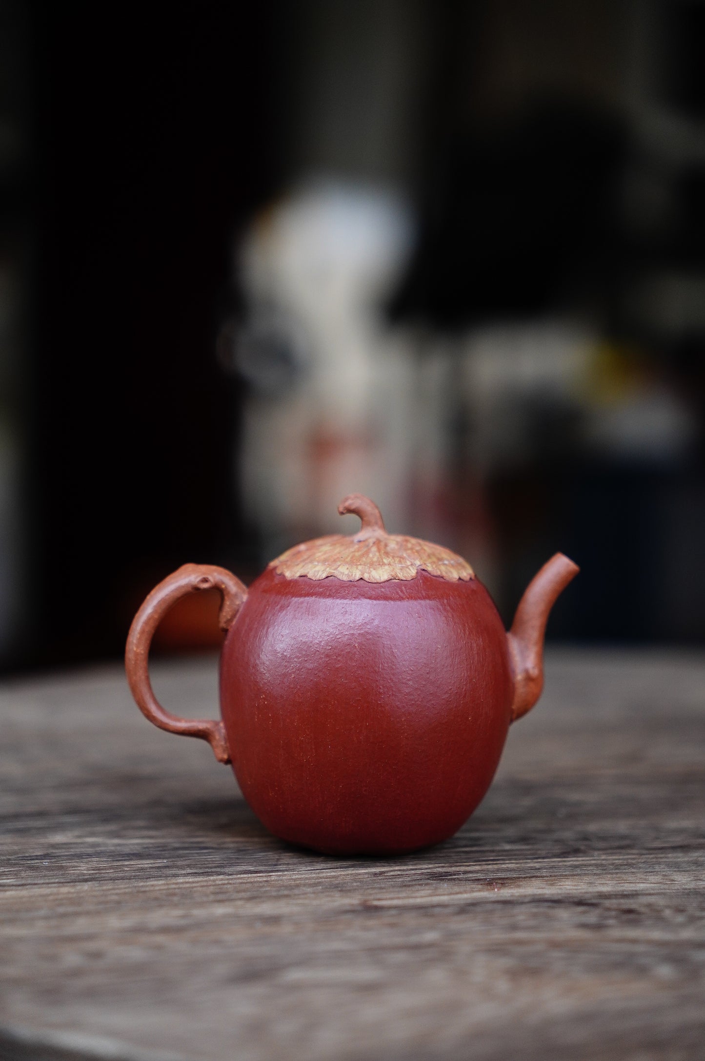 Handmade Yixing zisha clay persimmon teapot 100ml