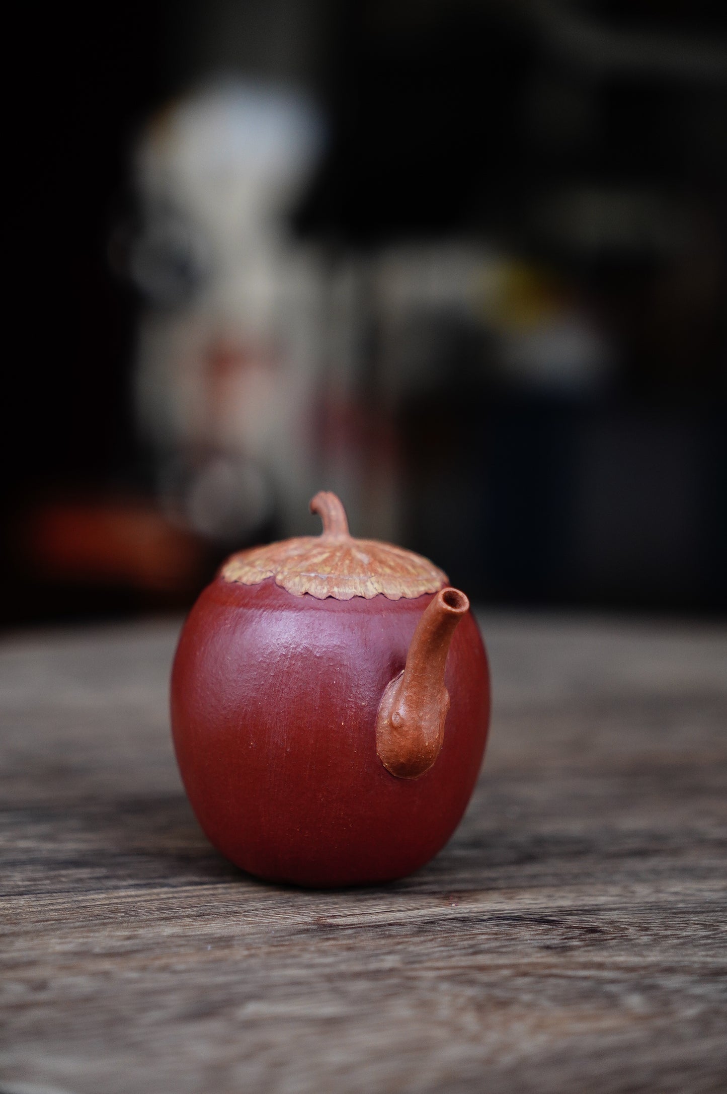Handmade Yixing zisha clay persimmon teapot 100ml