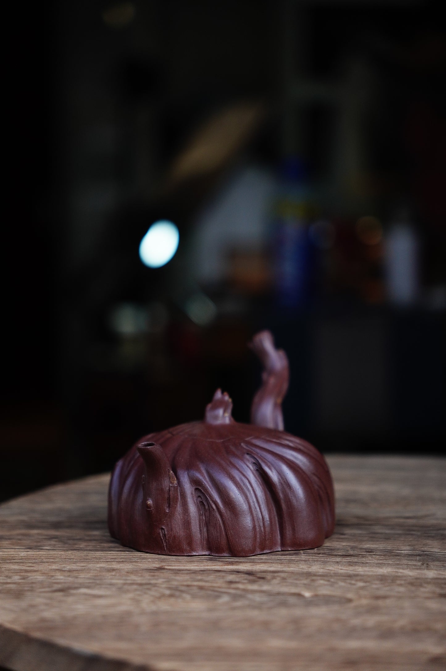 Natural Tree Stump Teapot Full handmade Unique Gift |Nature-Inspired Zisha Art | Unique Tree Trunk Design | Collectible Gongfu Teaware
