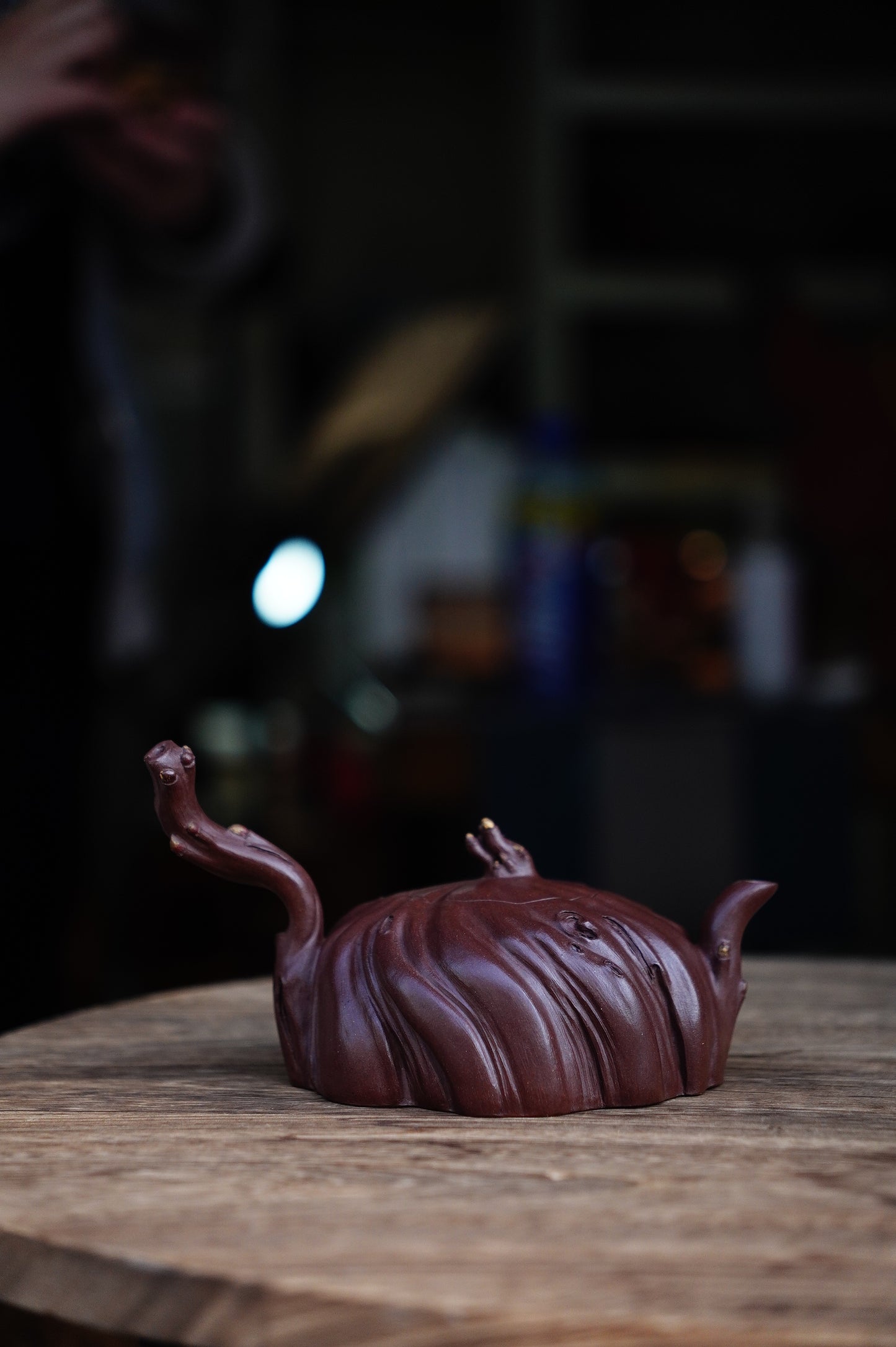 Natural Tree Stump Teapot Full handmade Unique Gift |Nature-Inspired Zisha Art | Unique Tree Trunk Design | Collectible Gongfu Teaware