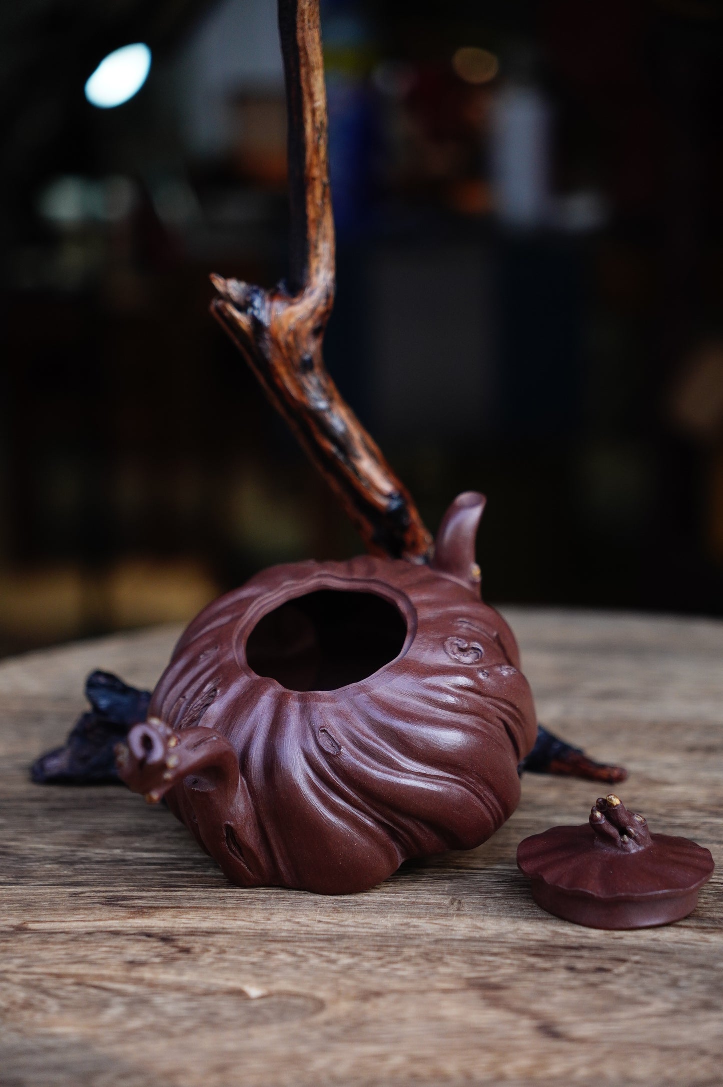 Natural Tree Stump Teapot Full handmade Unique Gift |Nature-Inspired Zisha Art | Unique Tree Trunk Design | Collectible Gongfu Teaware