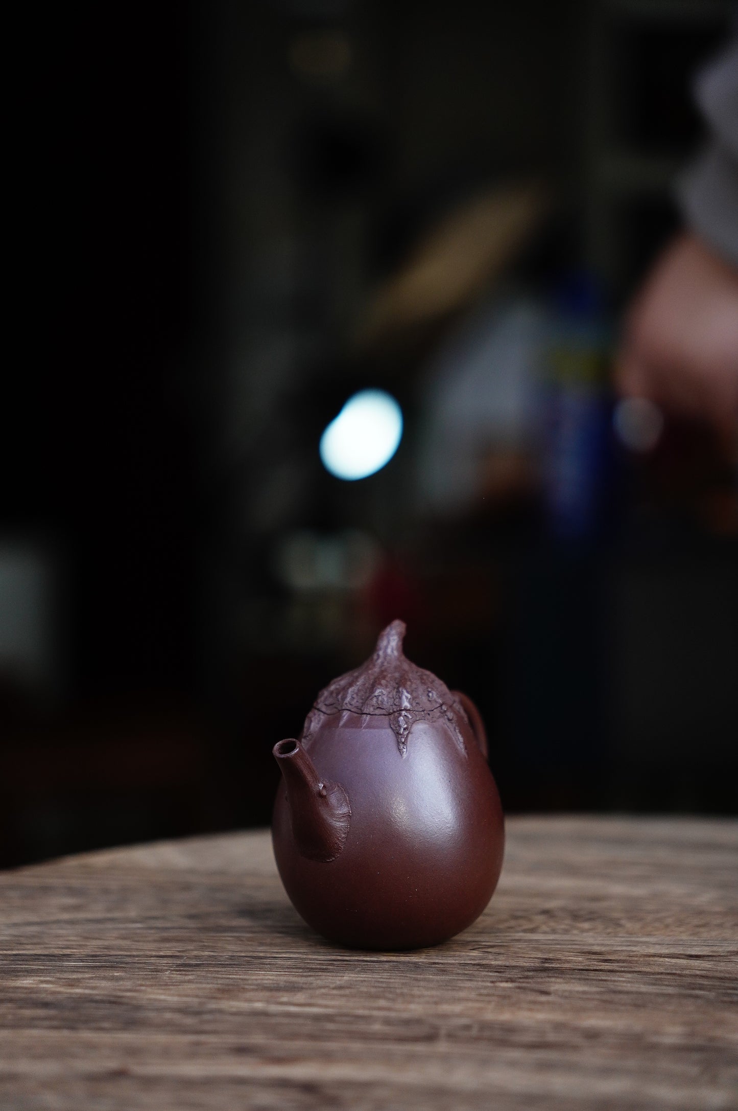 Incredibly Lifelike Aubergine Teapot | Fully Handmade Yixing Zisha Clay | Realistic Mimicry Art Pottery 100 ml purple clay
