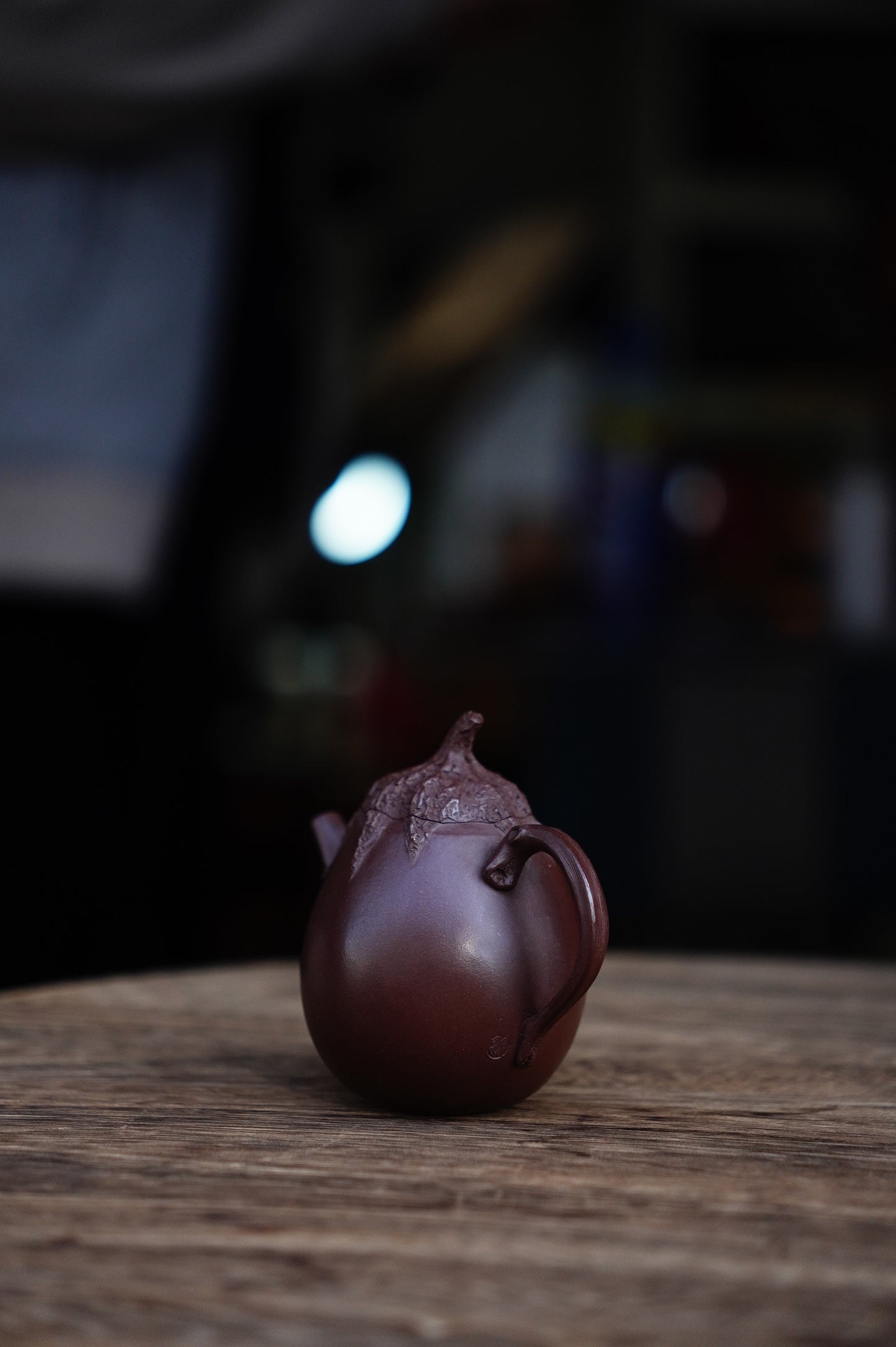 Incredibly Lifelike Aubergine Teapot | Fully Handmade Yixing Zisha Clay | Realistic Mimicry Art Pottery 100 ml purple clay