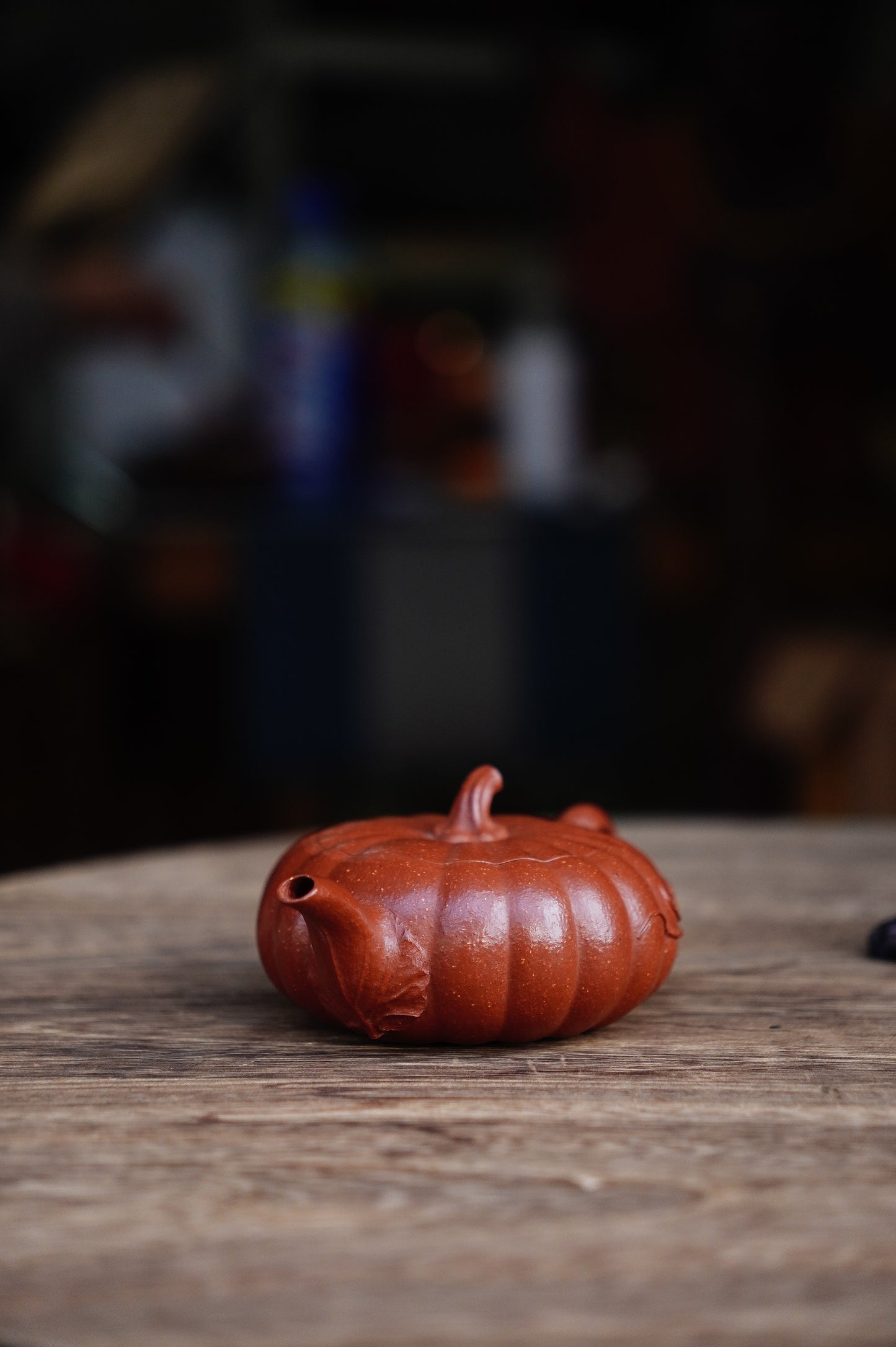 Handmade Pumpkin teapot, Yellow Jiangpo clay 150ml Yixing Zisha clay