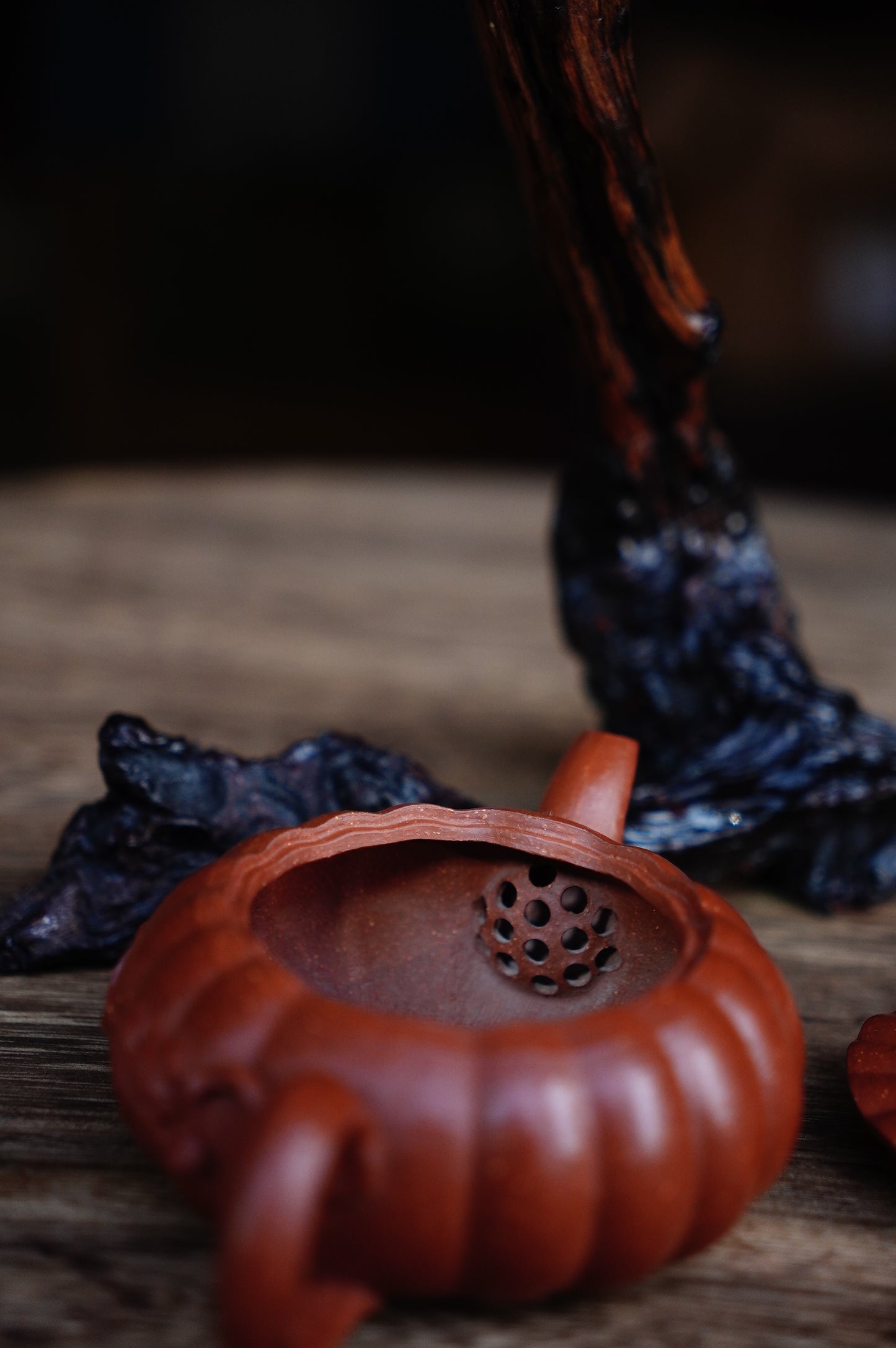 Handmade Pumpkin teapot, Yellow Jiangpo clay 150ml Yixing Zisha clay