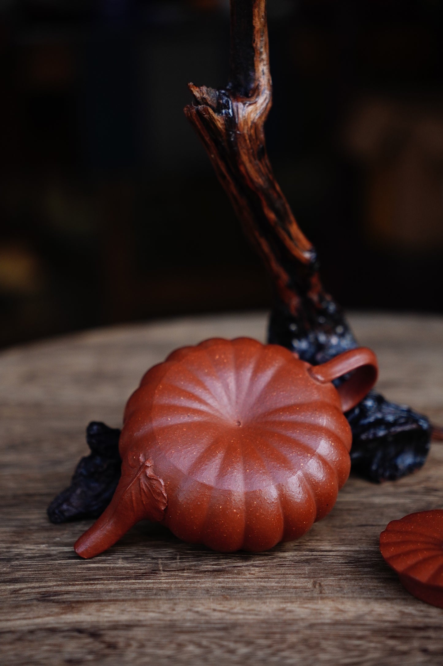 Handmade Pumpkin teapot, Yellow Jiangpo clay 150ml Yixing Zisha clay