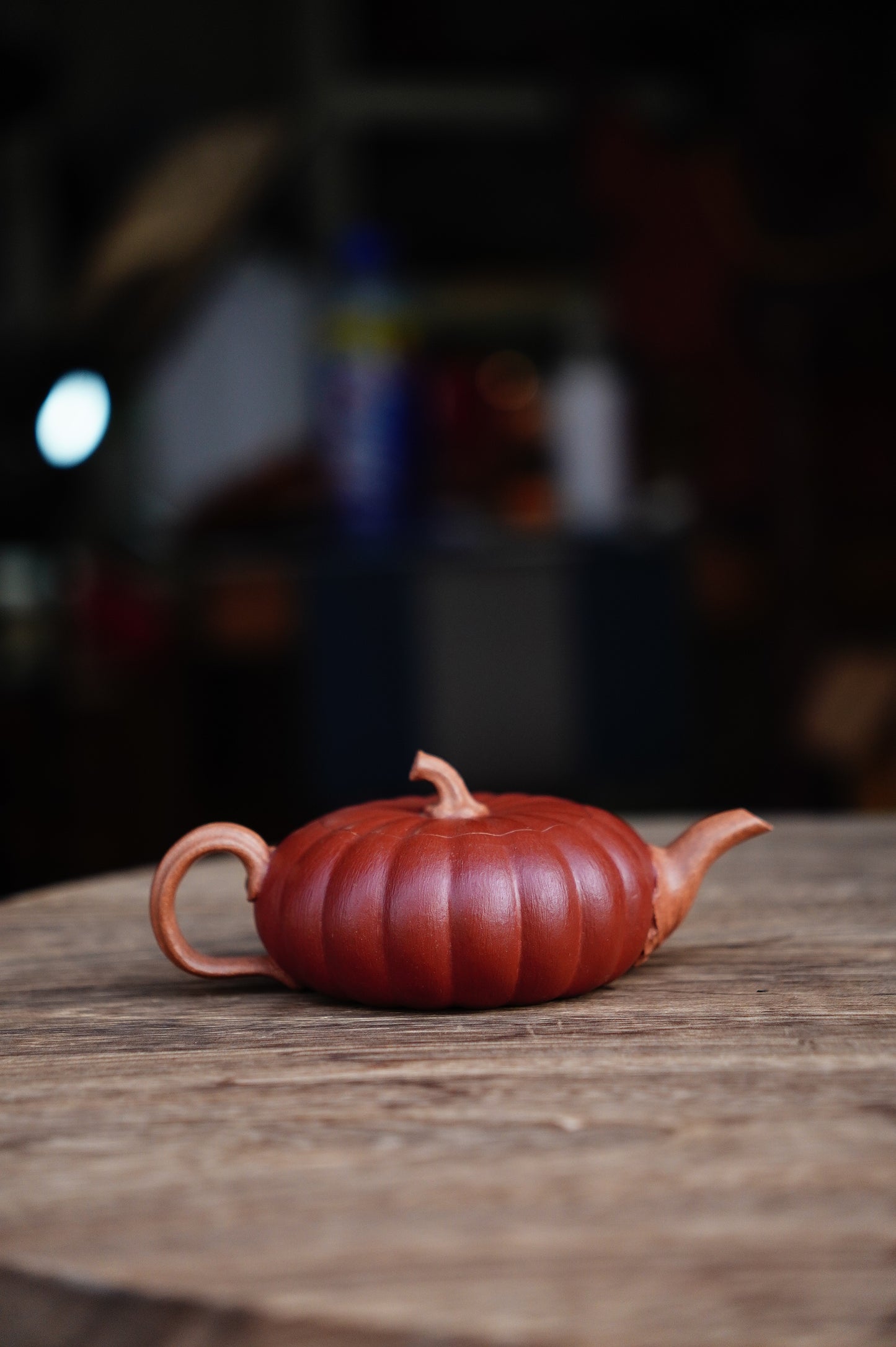 Handmade Pumpkin teapot, Yellow Jiangpo clay 150ml Yixing Zisha clay