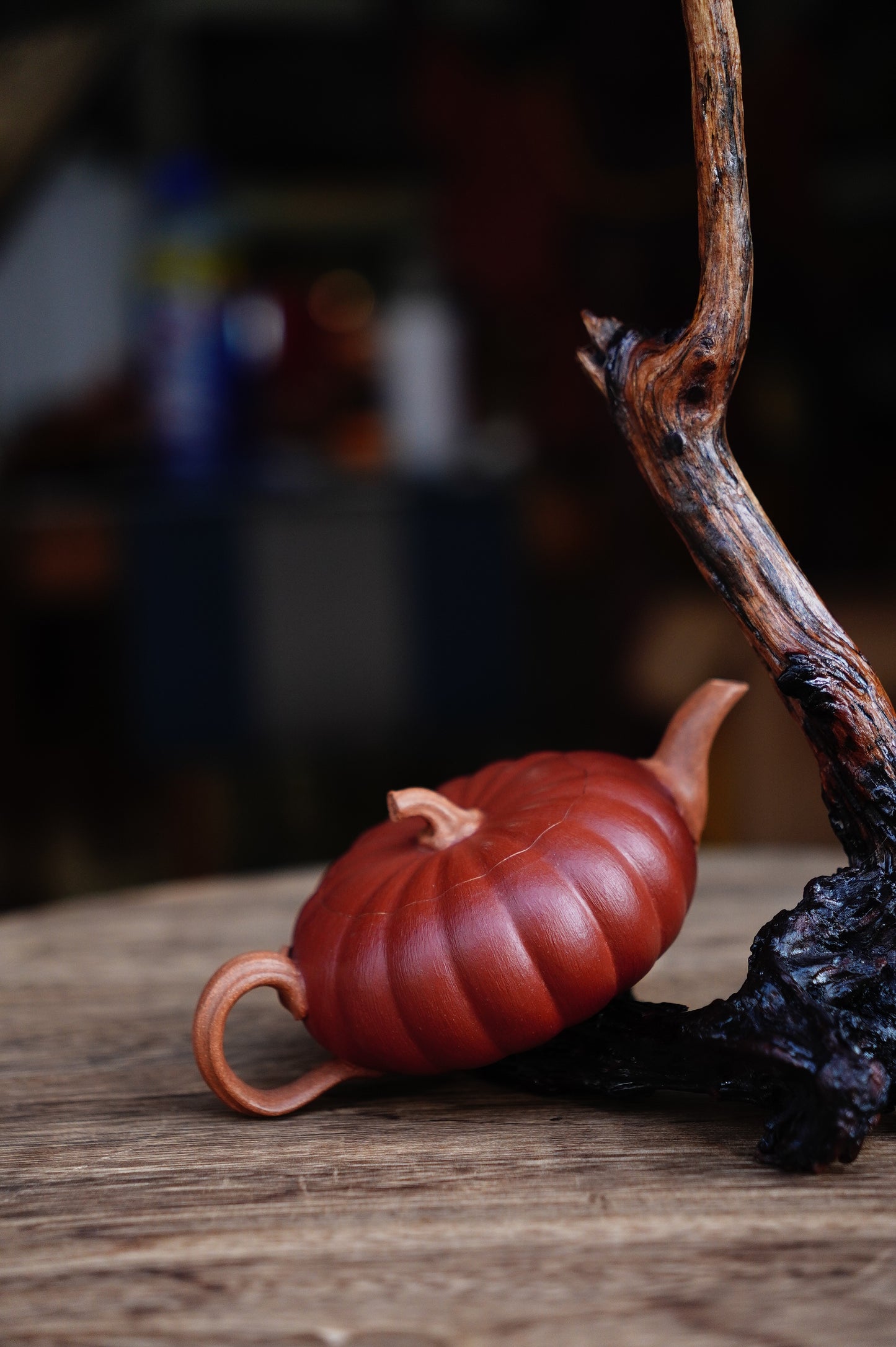Handmade Pumpkin teapot, Yellow Jiangpo clay 150ml Yixing Zisha clay