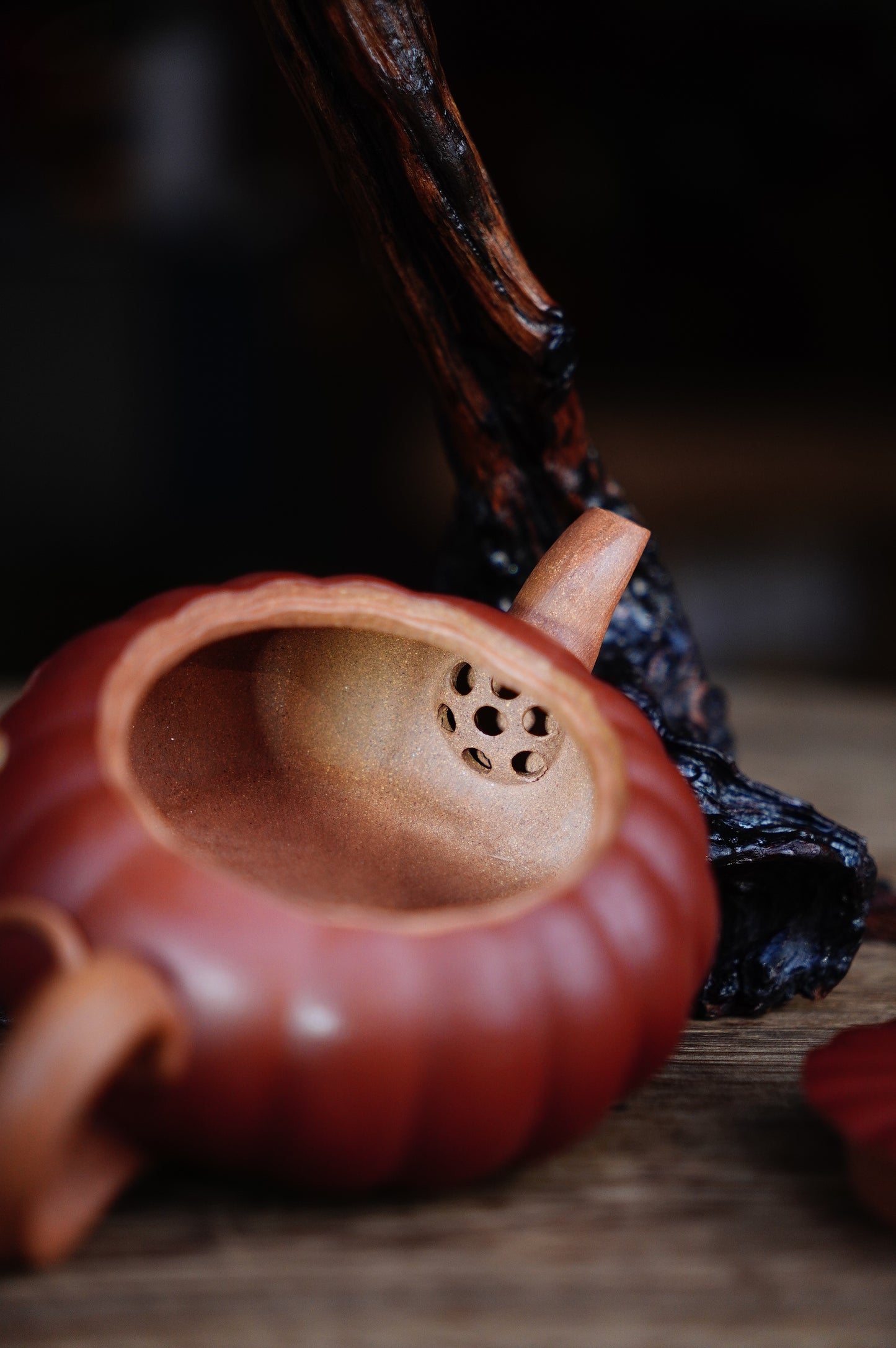 Handmade Pumpkin teapot, Yellow Jiangpo clay 150ml Yixing Zisha clay