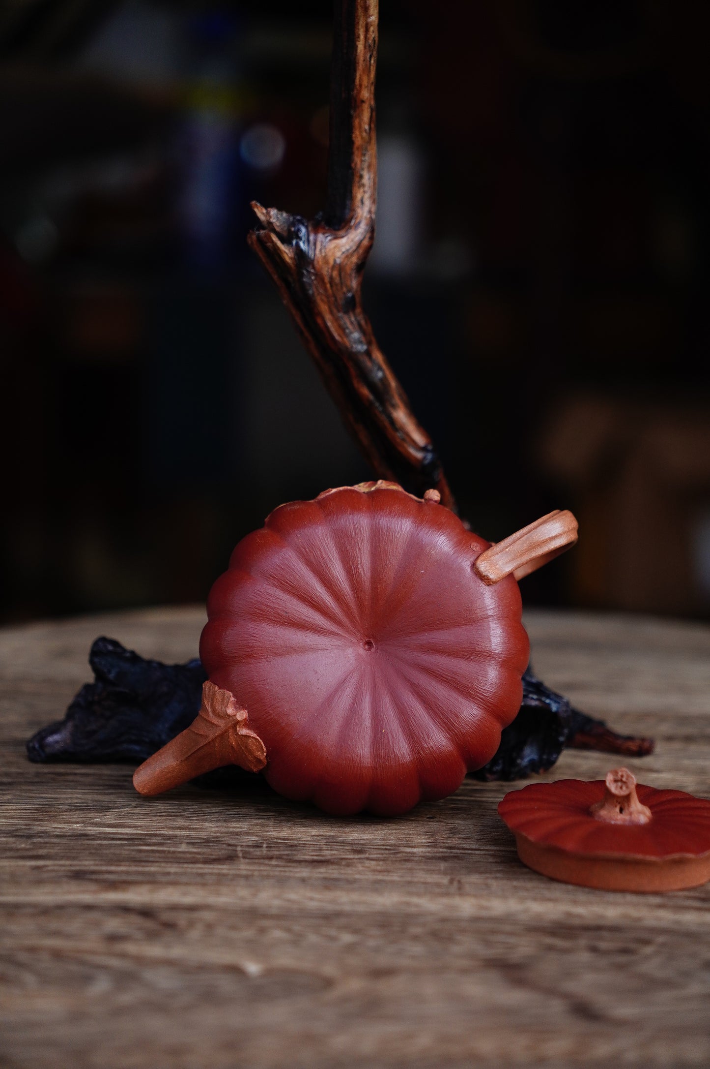 Handmade Pumpkin teapot, Yellow Jiangpo clay 150ml Yixing Zisha clay