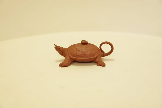 Small Yixing Zisha Teapot 90 ml - Hong Jiang Po Red Clay - Beetle Shape Gongfu Tea Pot - Chinese Kung Fu Tea Set - Collectible Mini Teapot