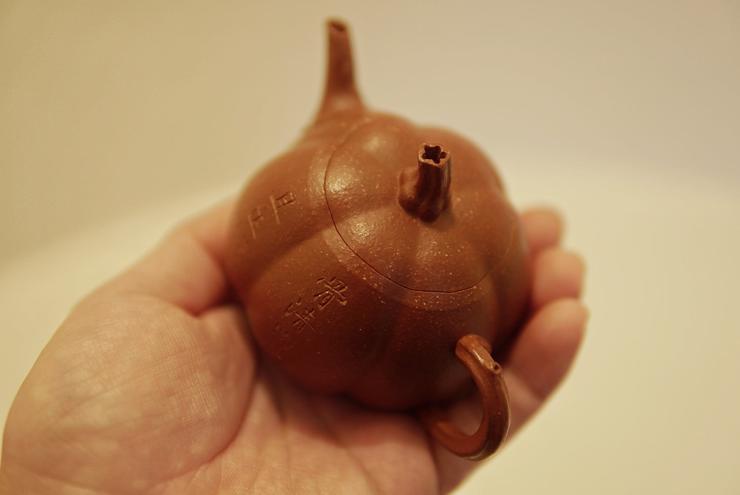 Rare Red Jiangpo Clay Pumpkin Teapot, 160ml | Dongling Style Yixing Zisha, Handcrafted Purple Clay Teapot for Gongfu Tea