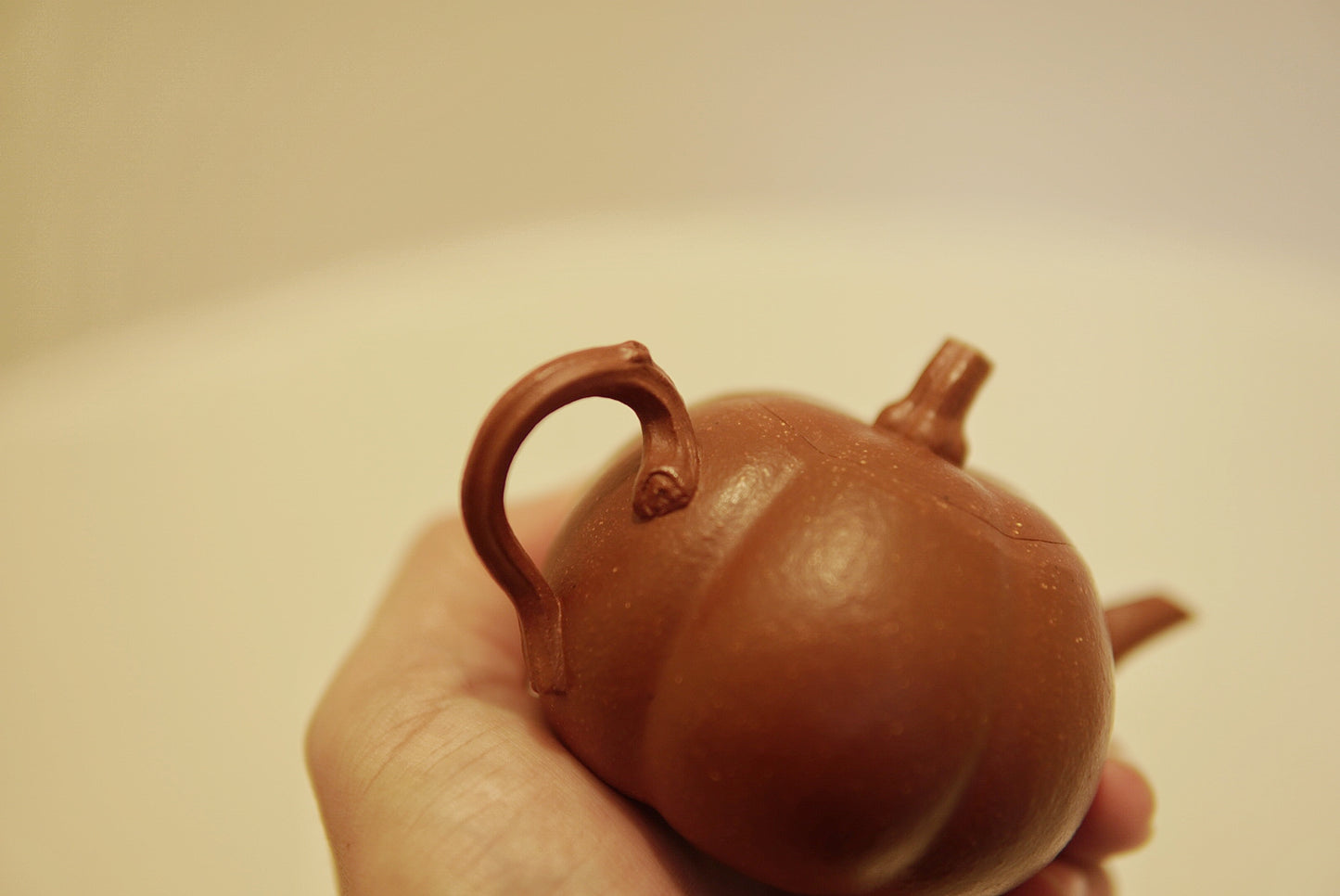 Rare Red Jiangpo Clay Pumpkin Teapot, 160ml | Dongling Style Yixing Zisha, Handcrafted Purple Clay Teapot for Gongfu Tea
