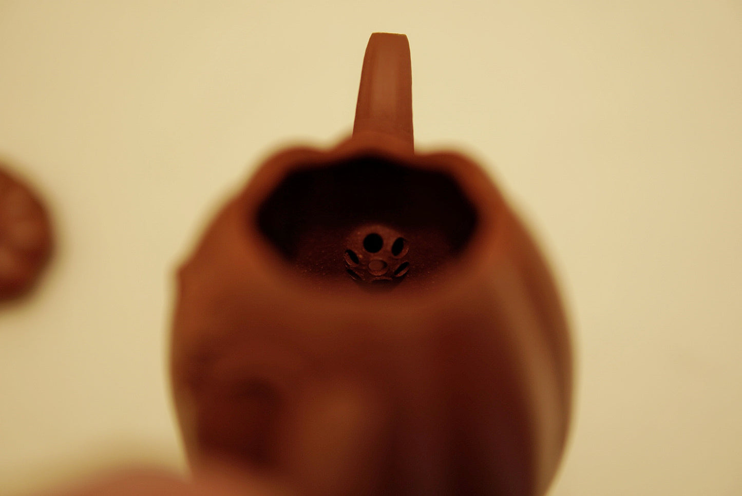 Rare Red Jiangpo Clay Teapot, Unique Elongated Pumpkin Shape 190ml | Handmade Yixing Zisha, Oval “Football” Inspired Artisan Teapot for Gongfu Tea