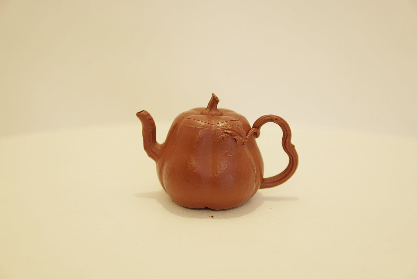 Handmade Yixing Zhu Ni Clay Pumpkin Teapot, 210ml | Artistic Purple Clay Teapot, Gong Fu Cha, Unique Tea Ceremony