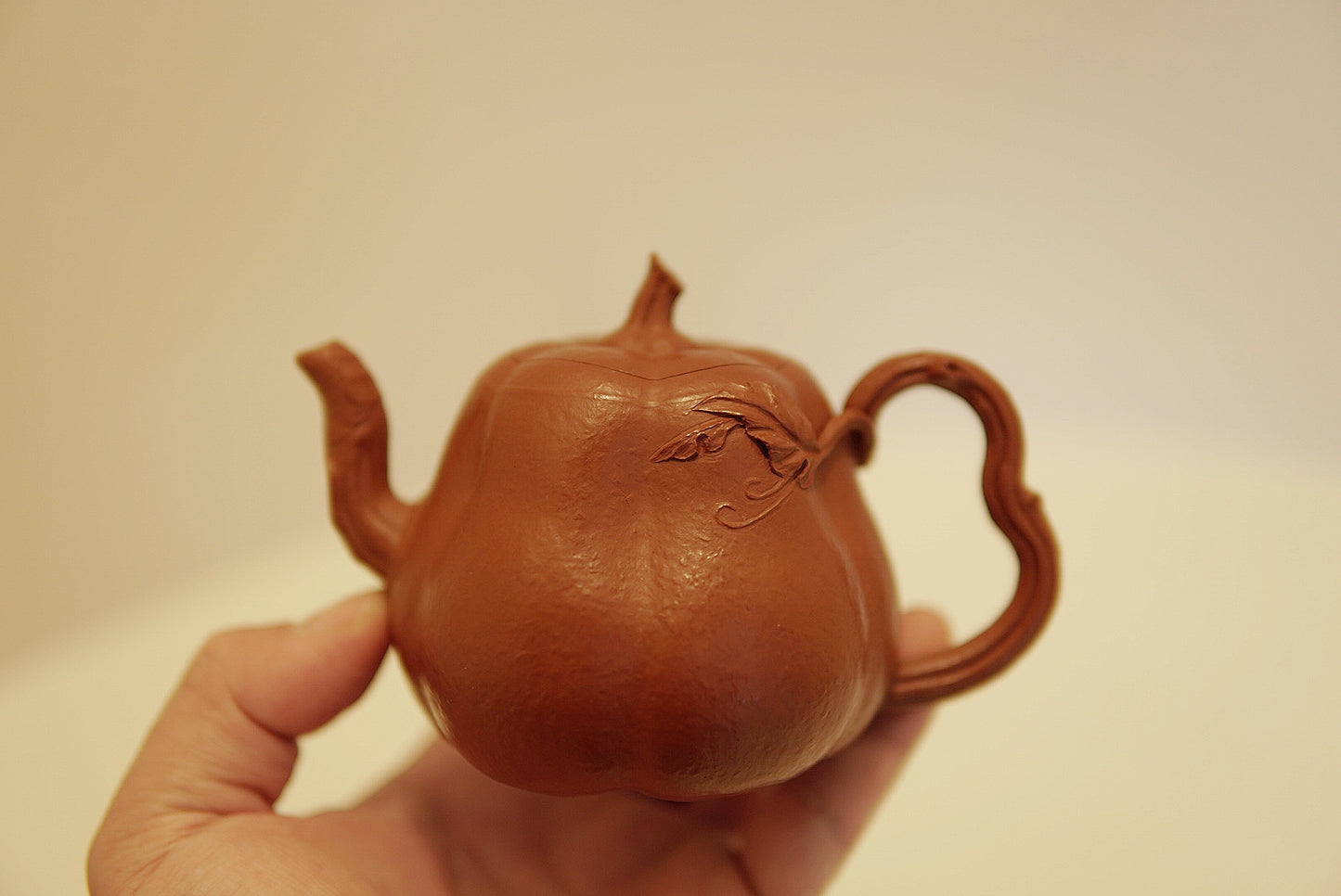 Handmade Yixing Zhu Ni Clay Pumpkin Teapot, 210ml | Artistic Purple Clay Teapot, Gong Fu Cha, Unique Tea Ceremony