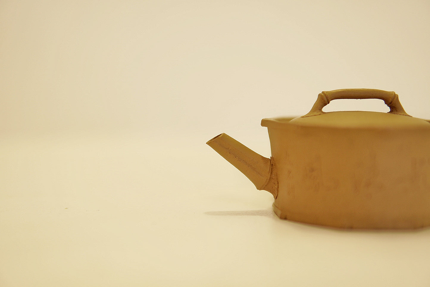 Miniature Golden Duan Ni Yixing Teapot - 70 ml Handmade  (Bafang Bamboo) Shape, Gongfu Tea Ceremony Pot, High Temperature Fired"