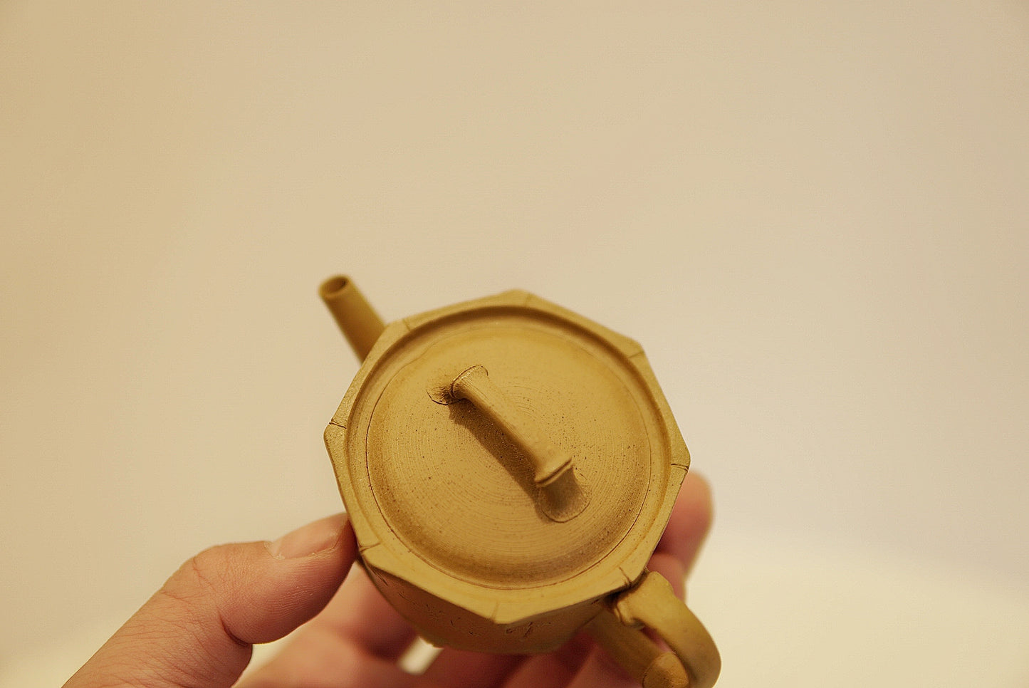 Miniature Golden Duan Ni Yixing Teapot - 70 ml Handmade  (Bafang Bamboo) Shape, Gongfu Tea Ceremony Pot, High Temperature Fired"